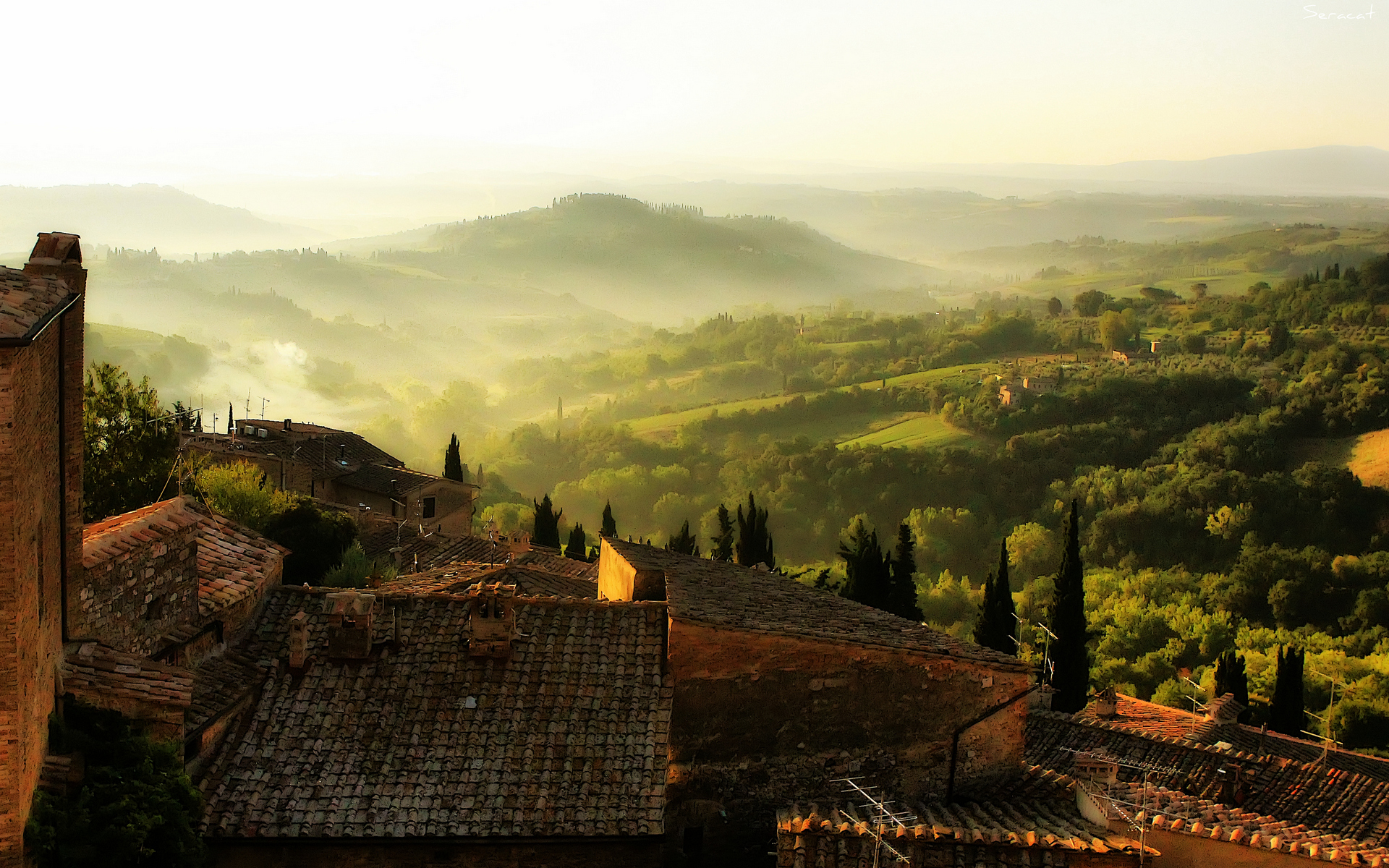 Earth Green Landscape Roof Tuscany 1920x1200