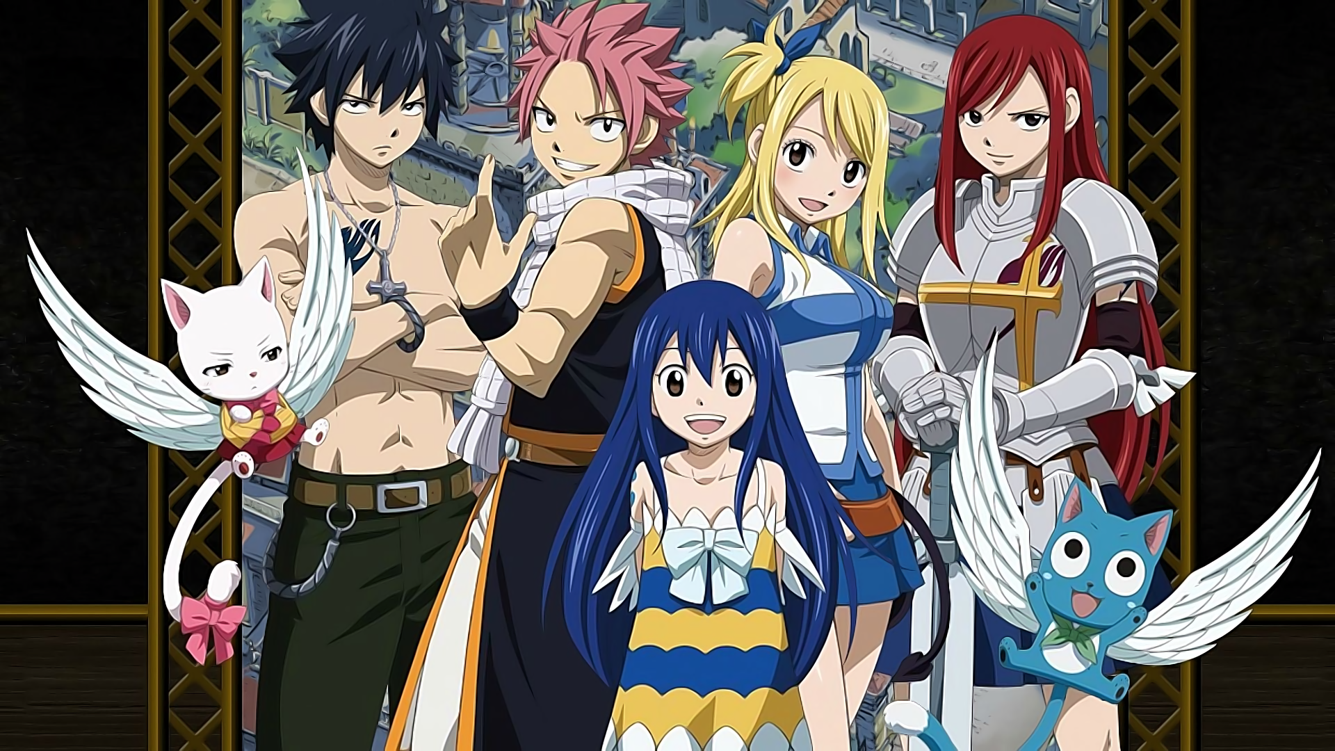 Charles Fairy Tail Erza Scarlet Gray Fullbuster Happy Fairy Tail Lucy Heartfilia Natsu Dragneel Wend 1920x1080