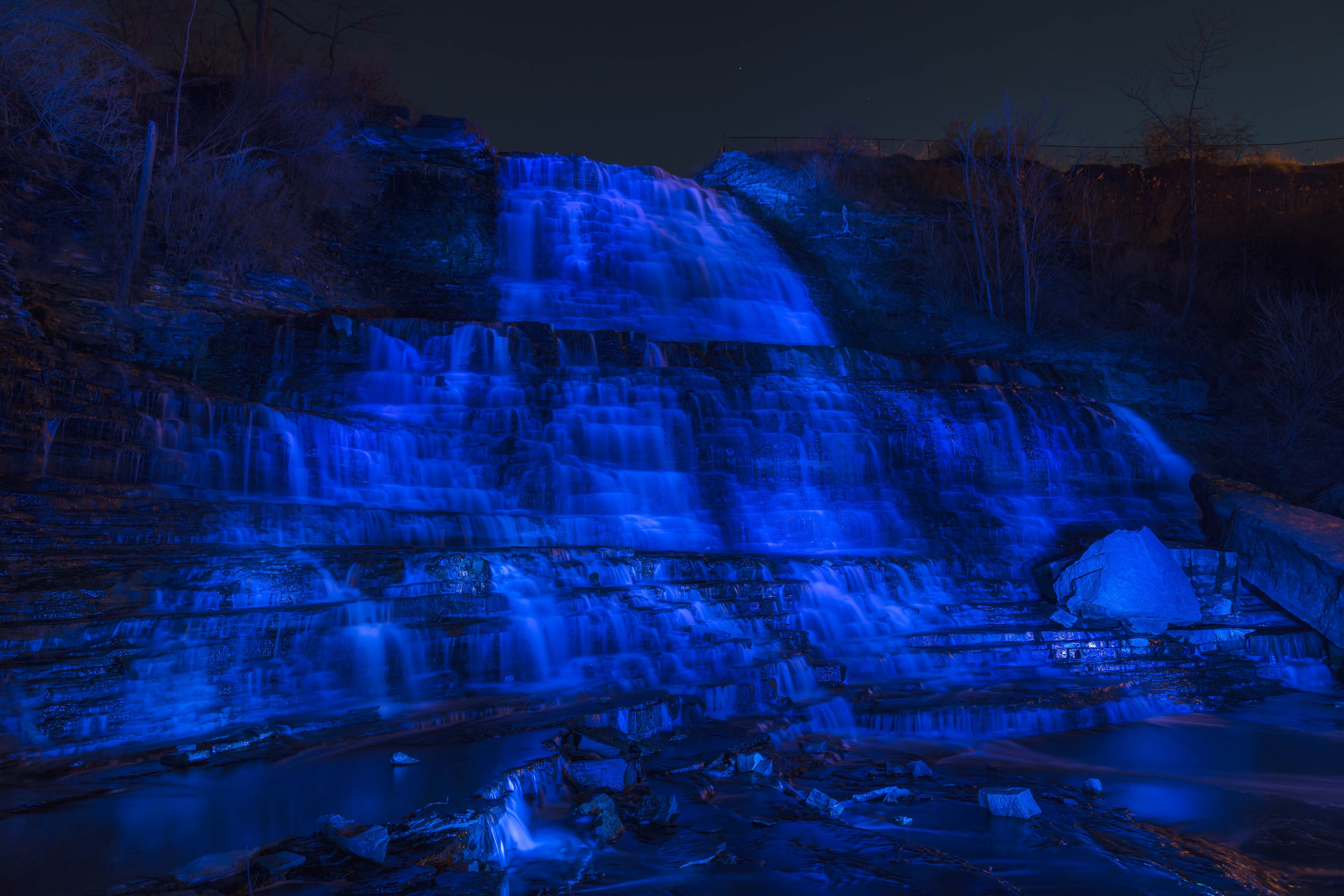 Albion Falls Blue Canada Night Rock Waterfall 5472x3648