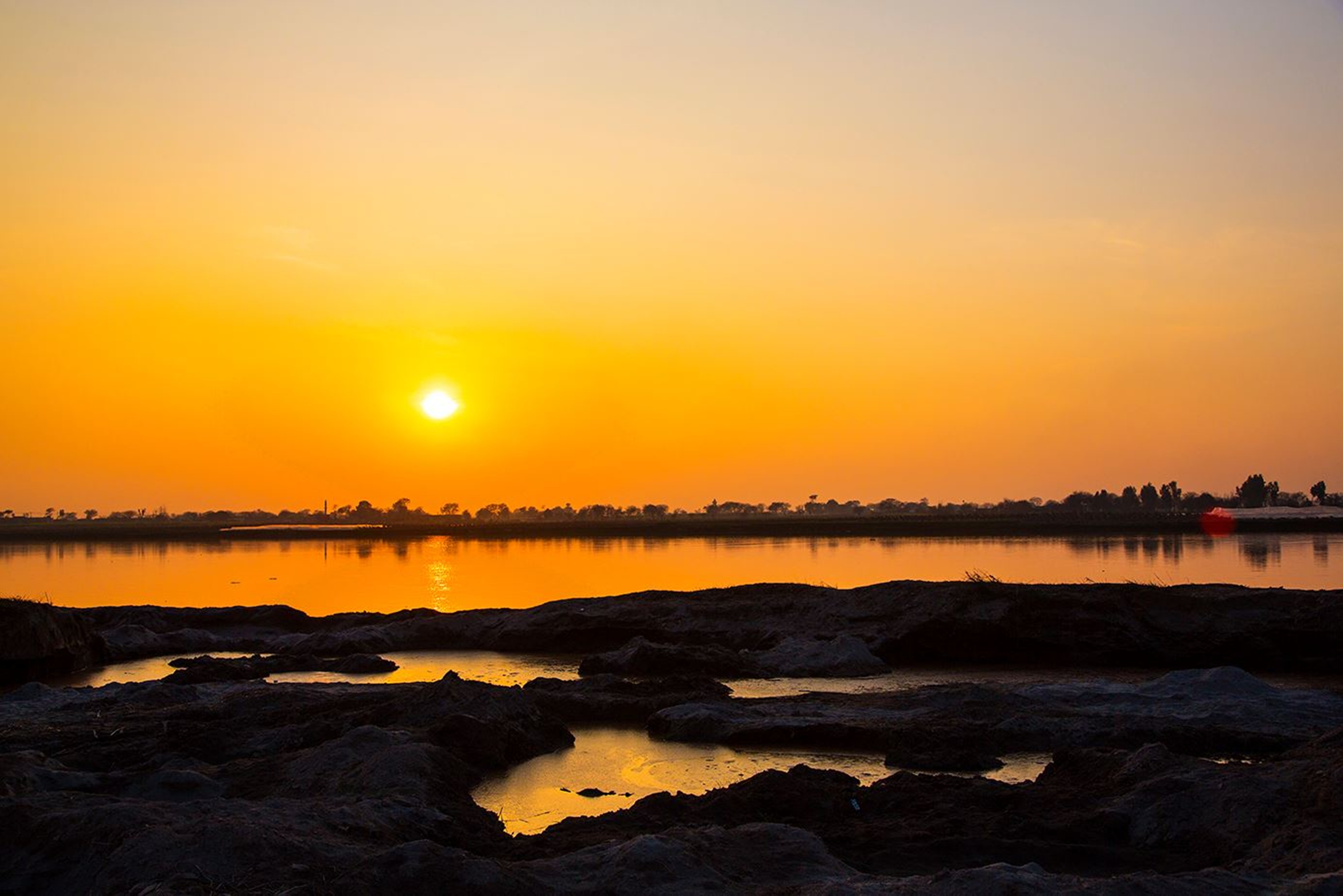 Lake Landscape Nature Pakistan Sunset 3840x2562