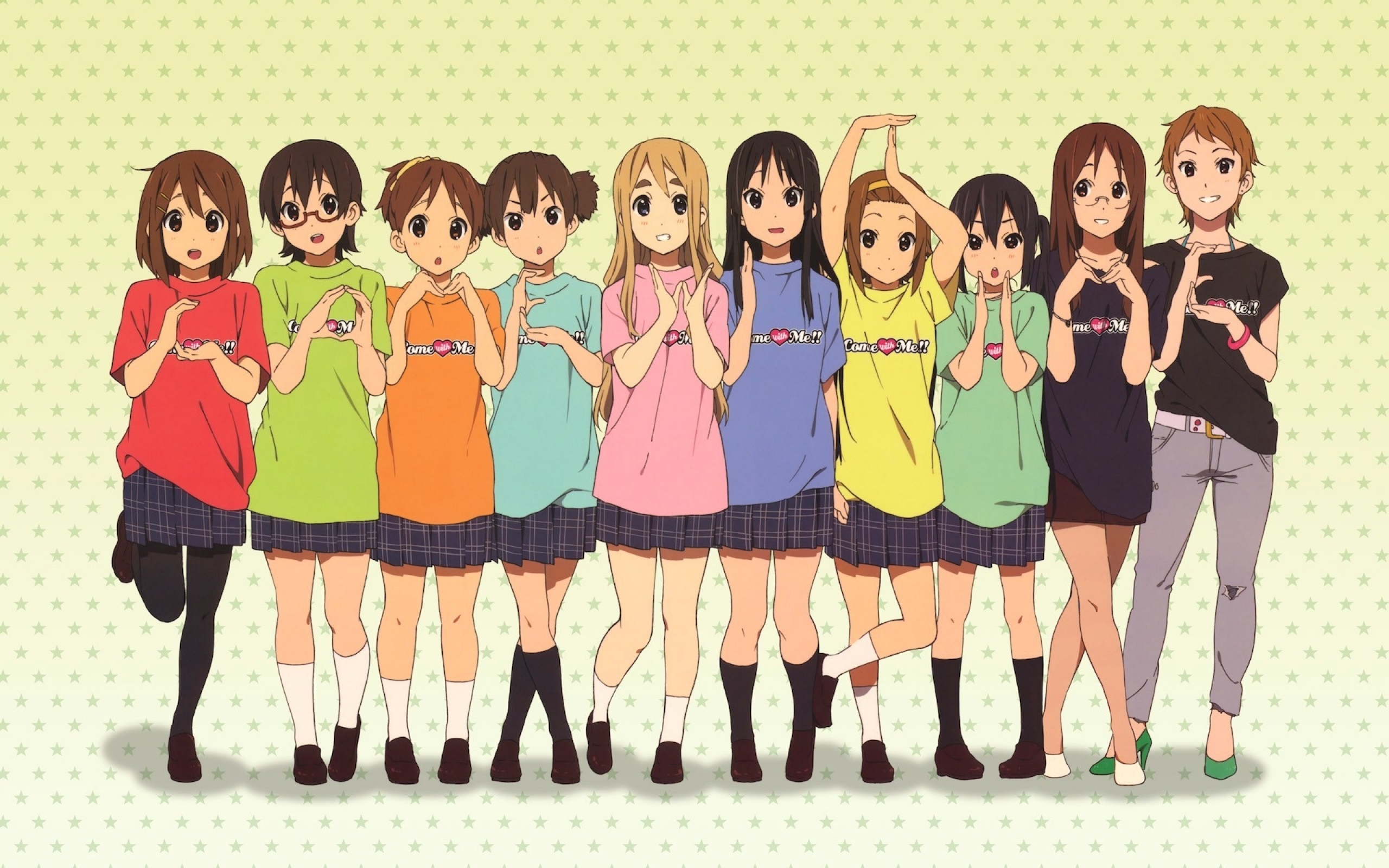 Azusa Nakano Kawaguchi Norimi Mio Akiyama Nodoka Manabe Ritsu Tainaka Sawako Yamanaka Suzuki Jun Tsu 2560x1600