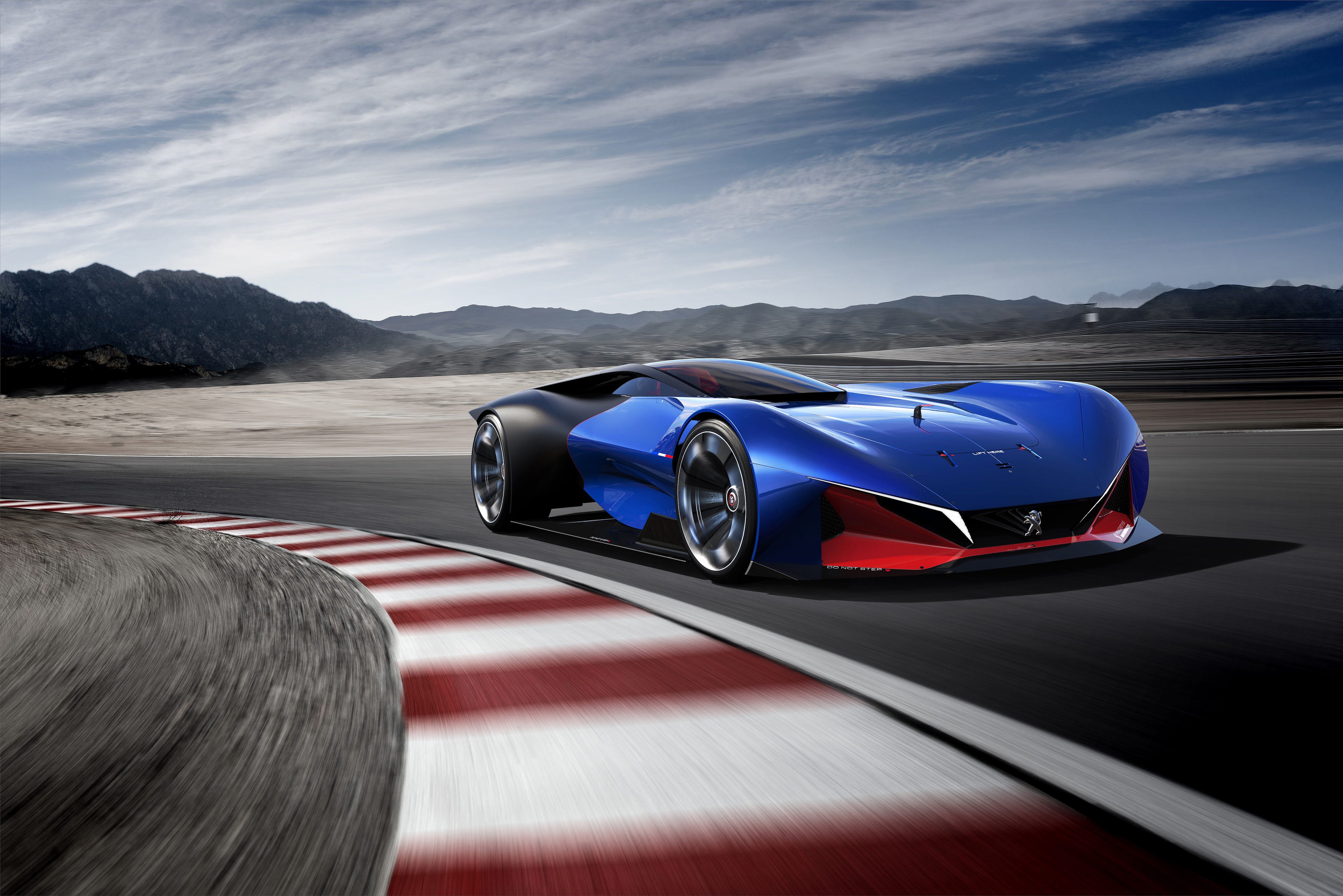 Blue Car Car Concept Car Peugeot Race Car Vehicle 4096x2734