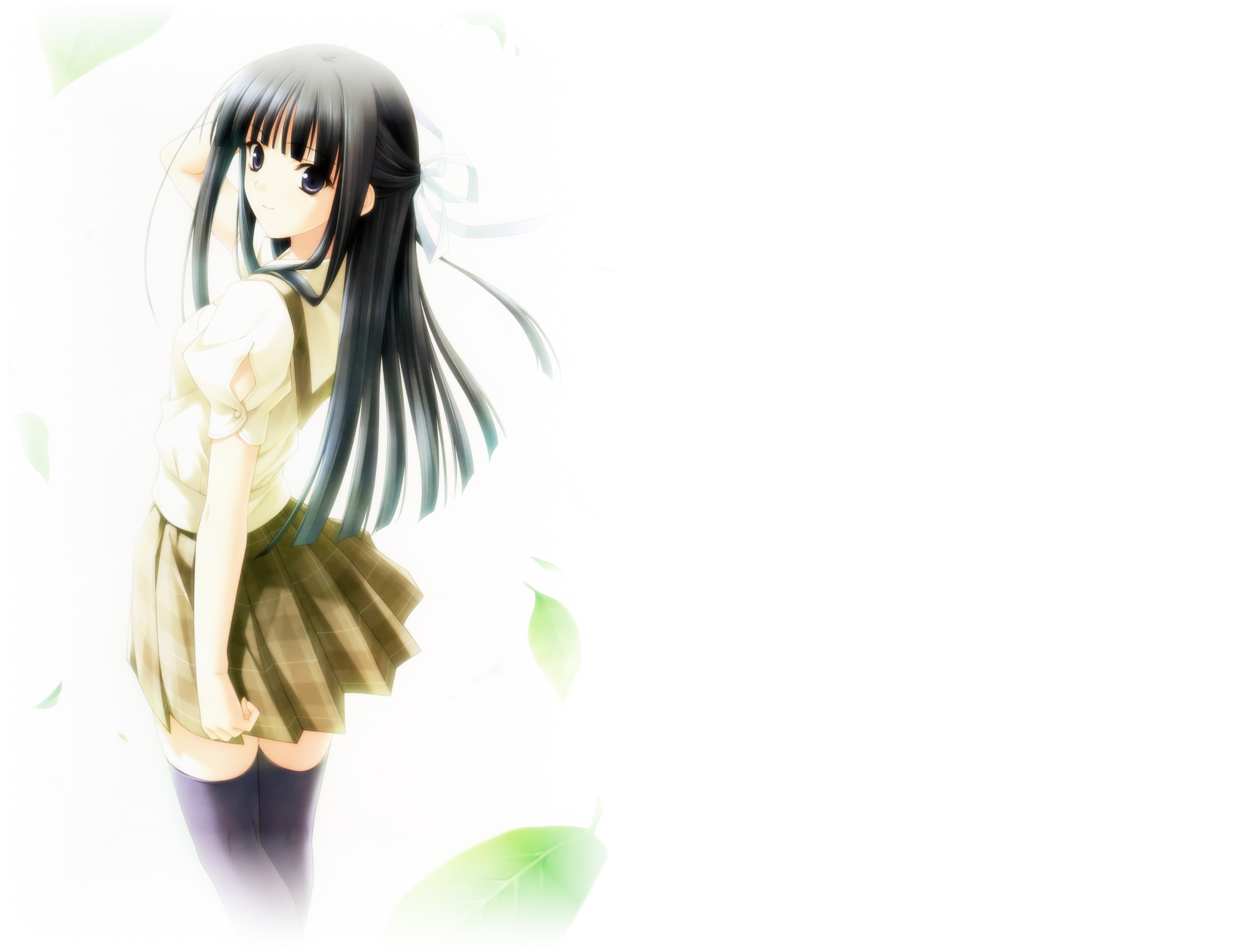 Anime Girl Kazuha Migiwa Skirt Smile Thigh Highs Yosuga No Sora 7864x6064