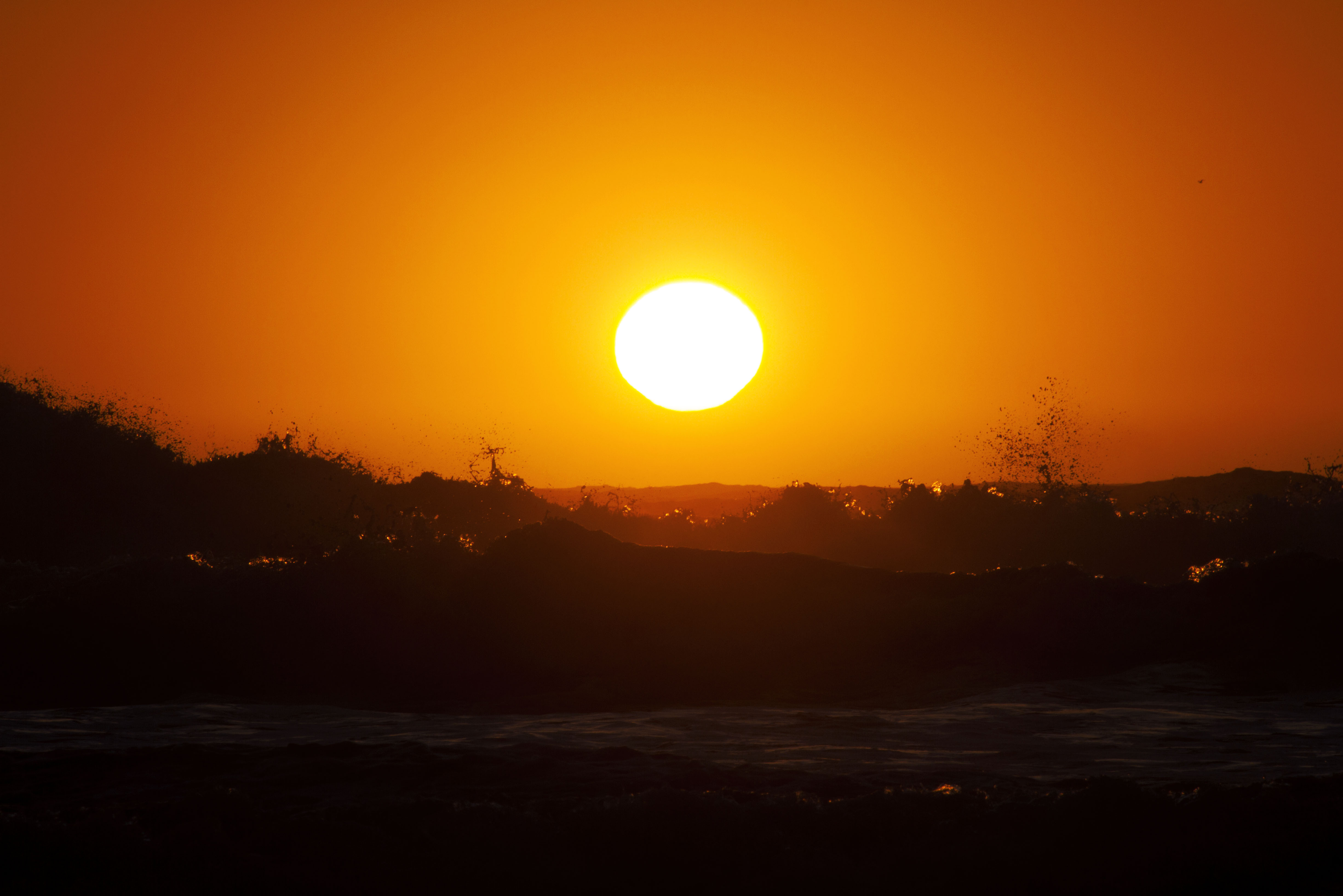 Glow Ocean Sun Sunset Wave 4904x3270