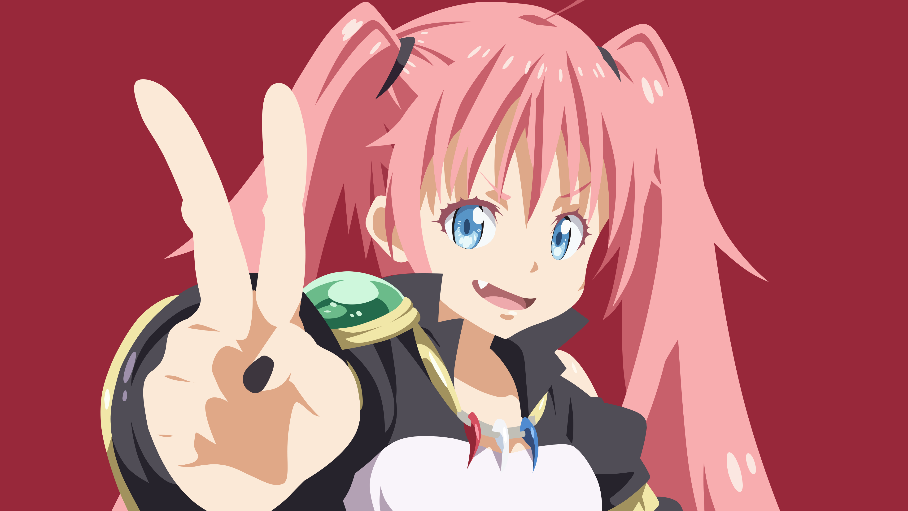 Blue Eyes Girl Milim Nava Pink Hair That Time I Got Reincarnated As A Slime Twintails 3840x2160