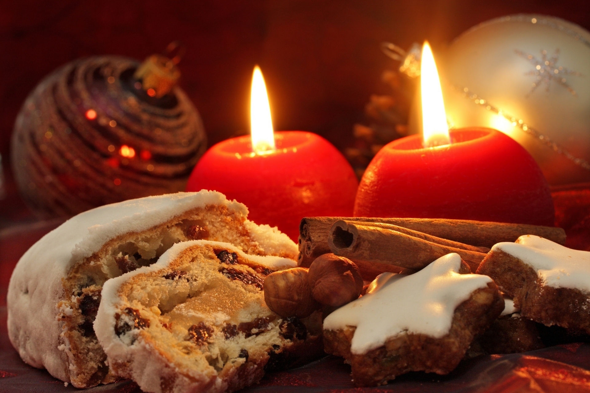 Biscuit Cake Candle Christmas Cinnamon Cookie Decoration 1920x1280