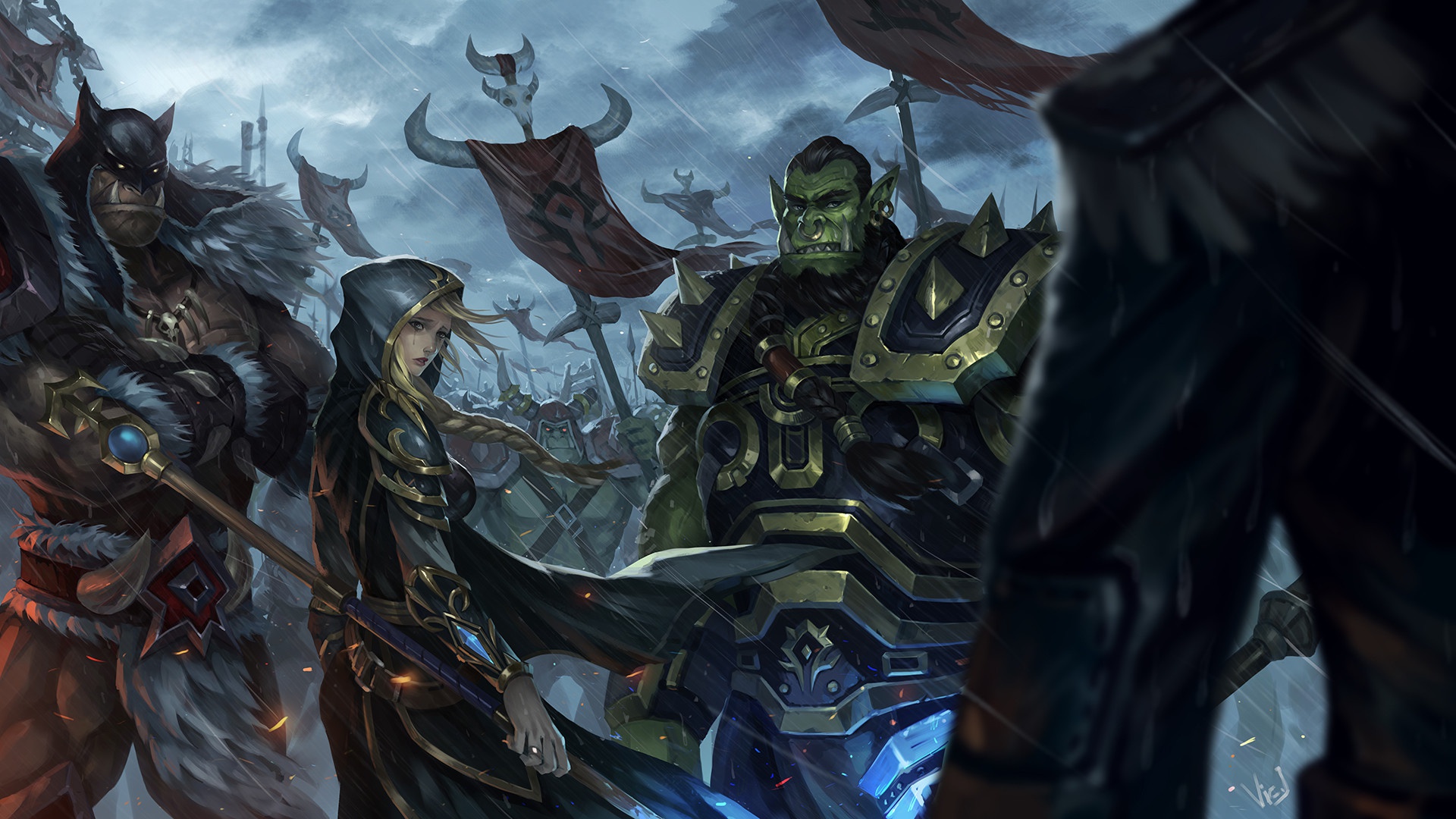 Banner Jaina Proudmoore Orc Rexxar World Of Warcraft Thrall World Of Warcraft Warrior World Of Warcr 1920x1080