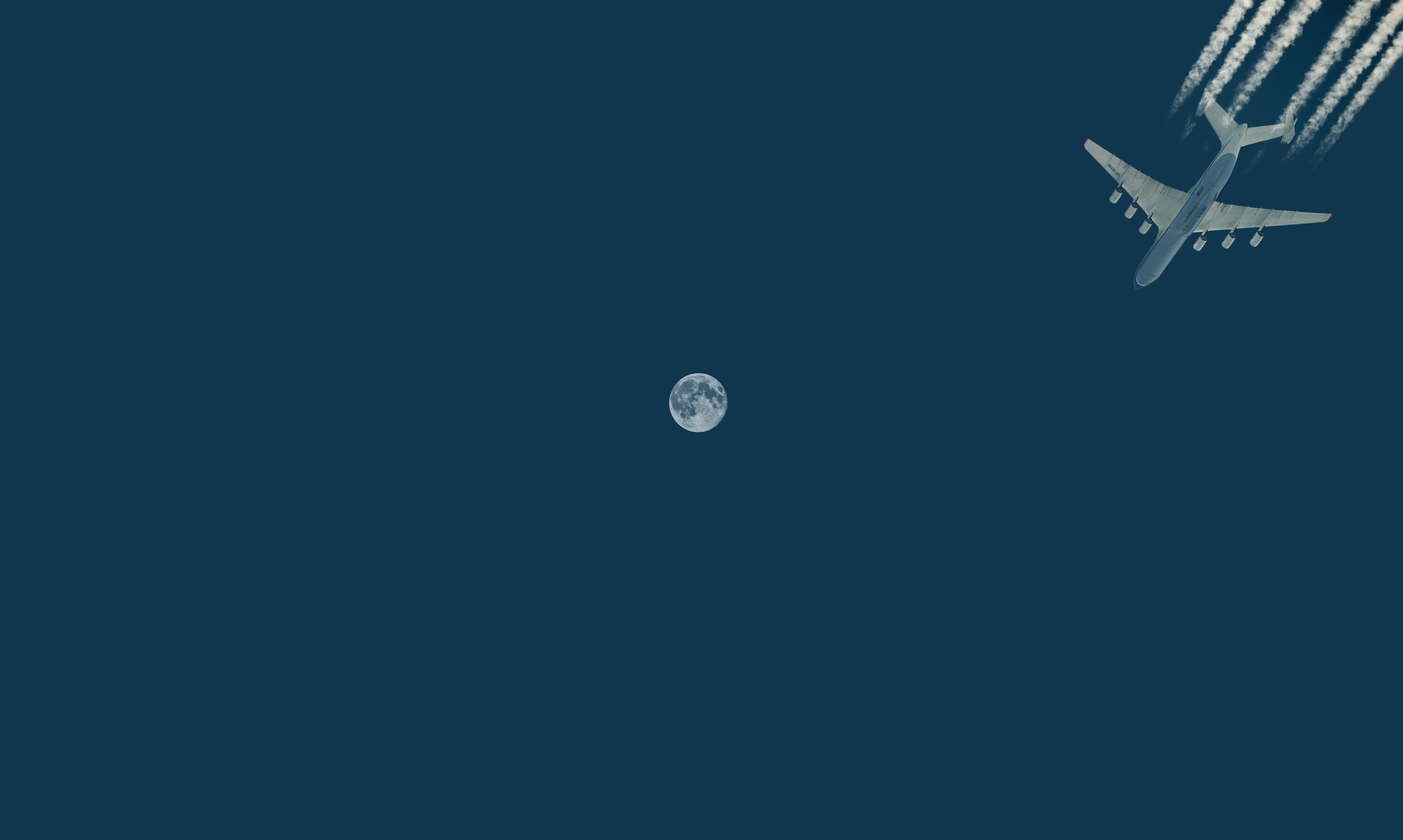 Aircraft Moon Passenger Plane Sky 4097x2454