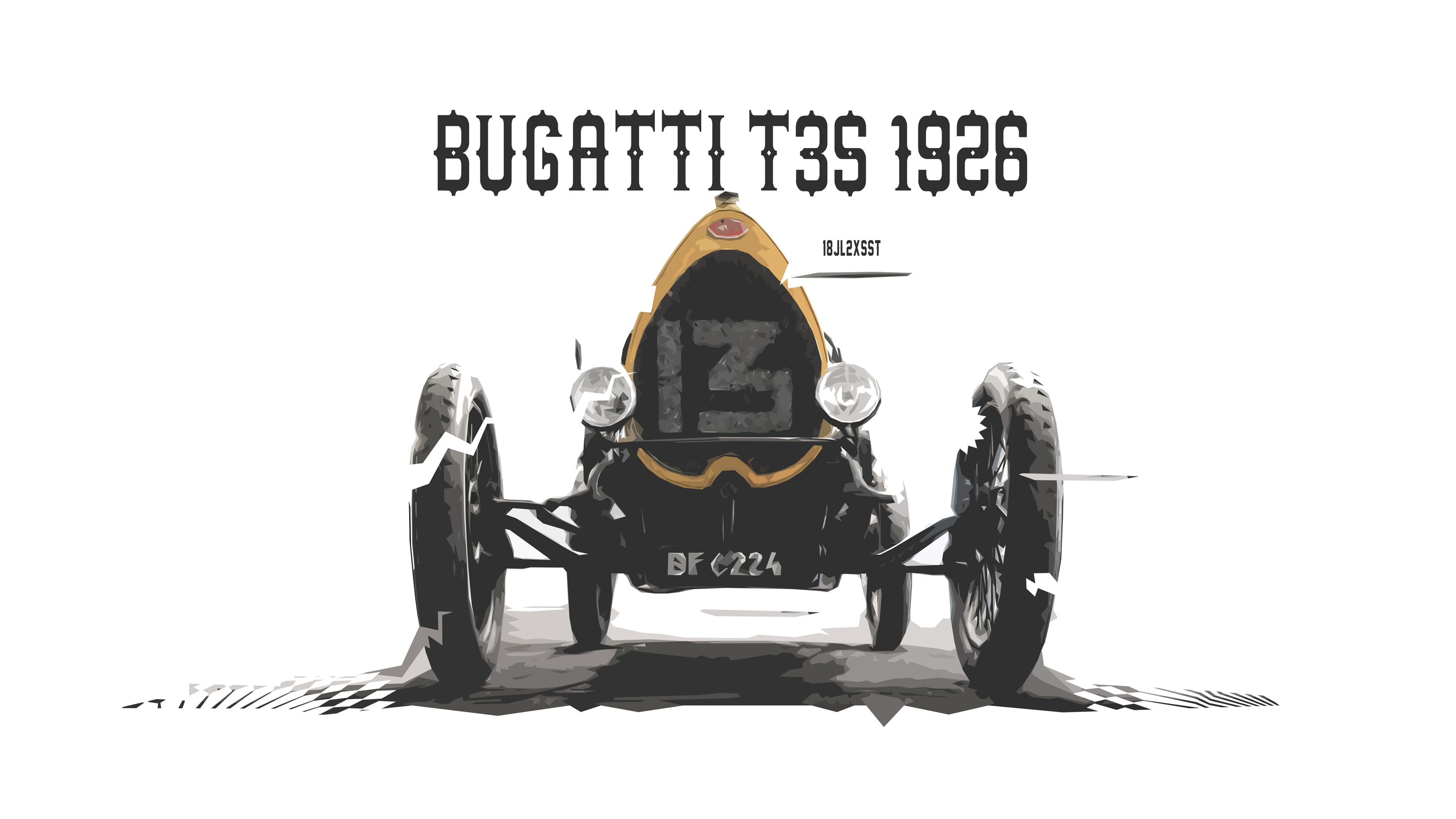 Artistic Bugatti Bugatti Type 35 Car Digital Art Race Car Retro Vintage 3000x1688