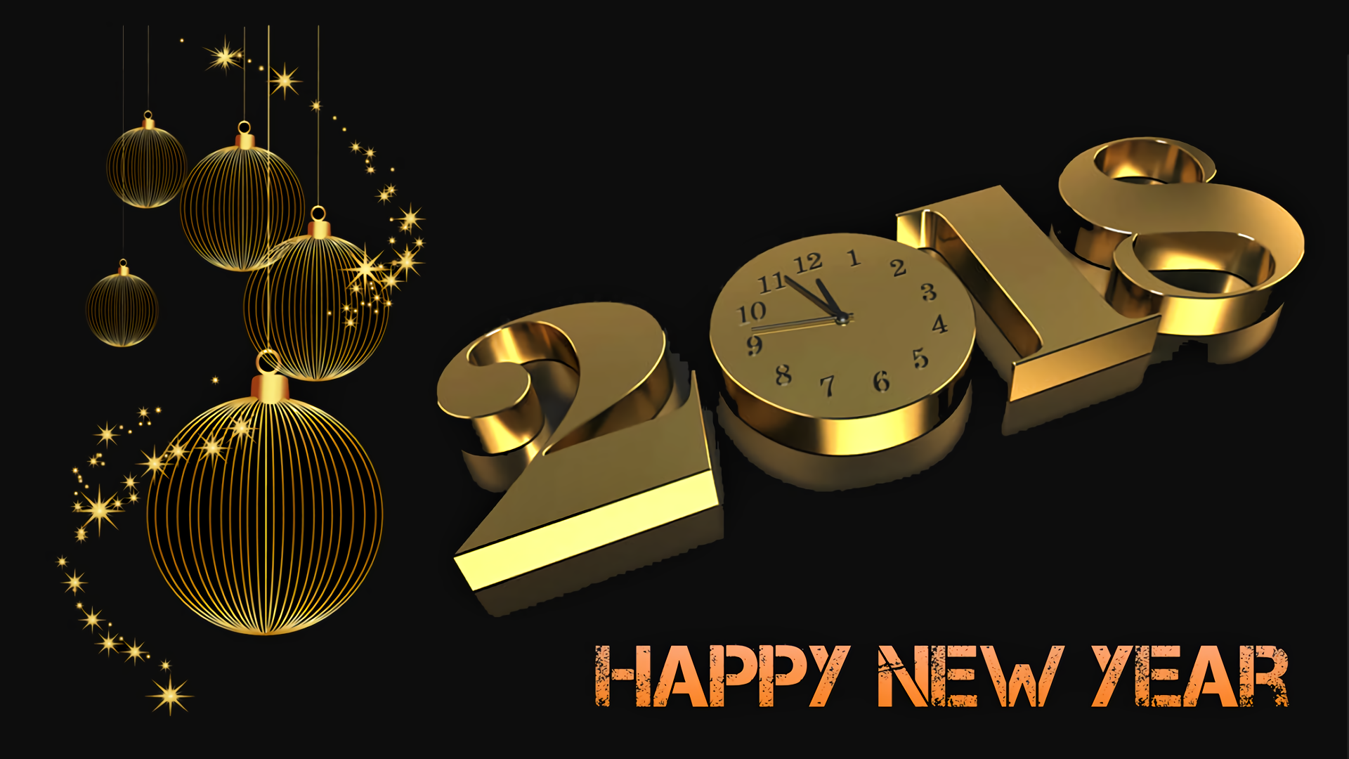 Happy New Year Holiday New Year New Year 2018 1920x1080
