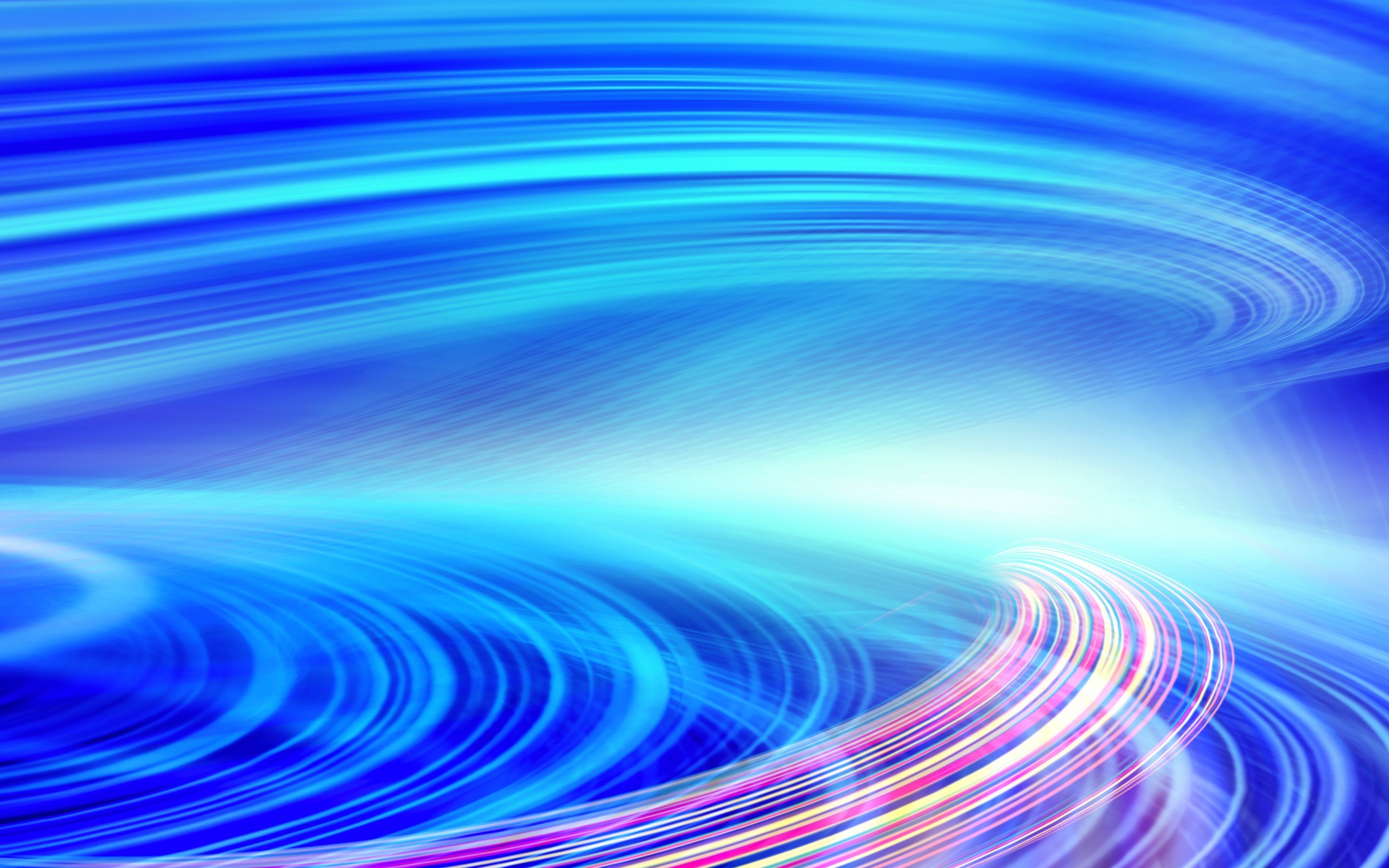 Abstract Blue Curves Lines 2560x1600