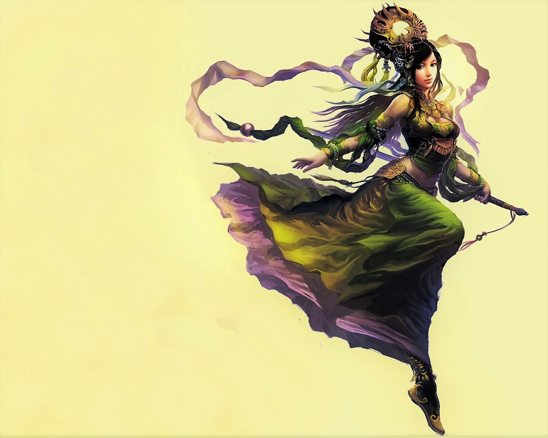 Asian Black Hair Dance Fantasy Girl Woman 1920x1535