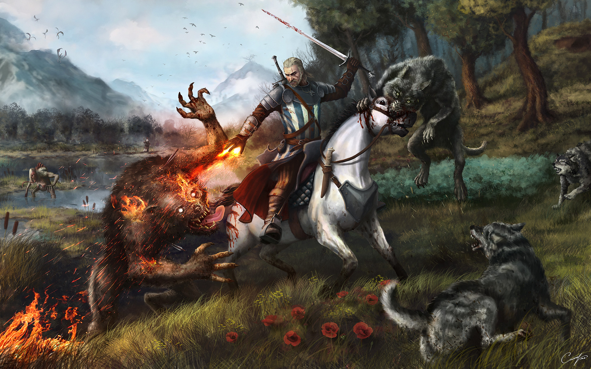 Geralt Of Rivia Werewolf Wolf 1920x1200