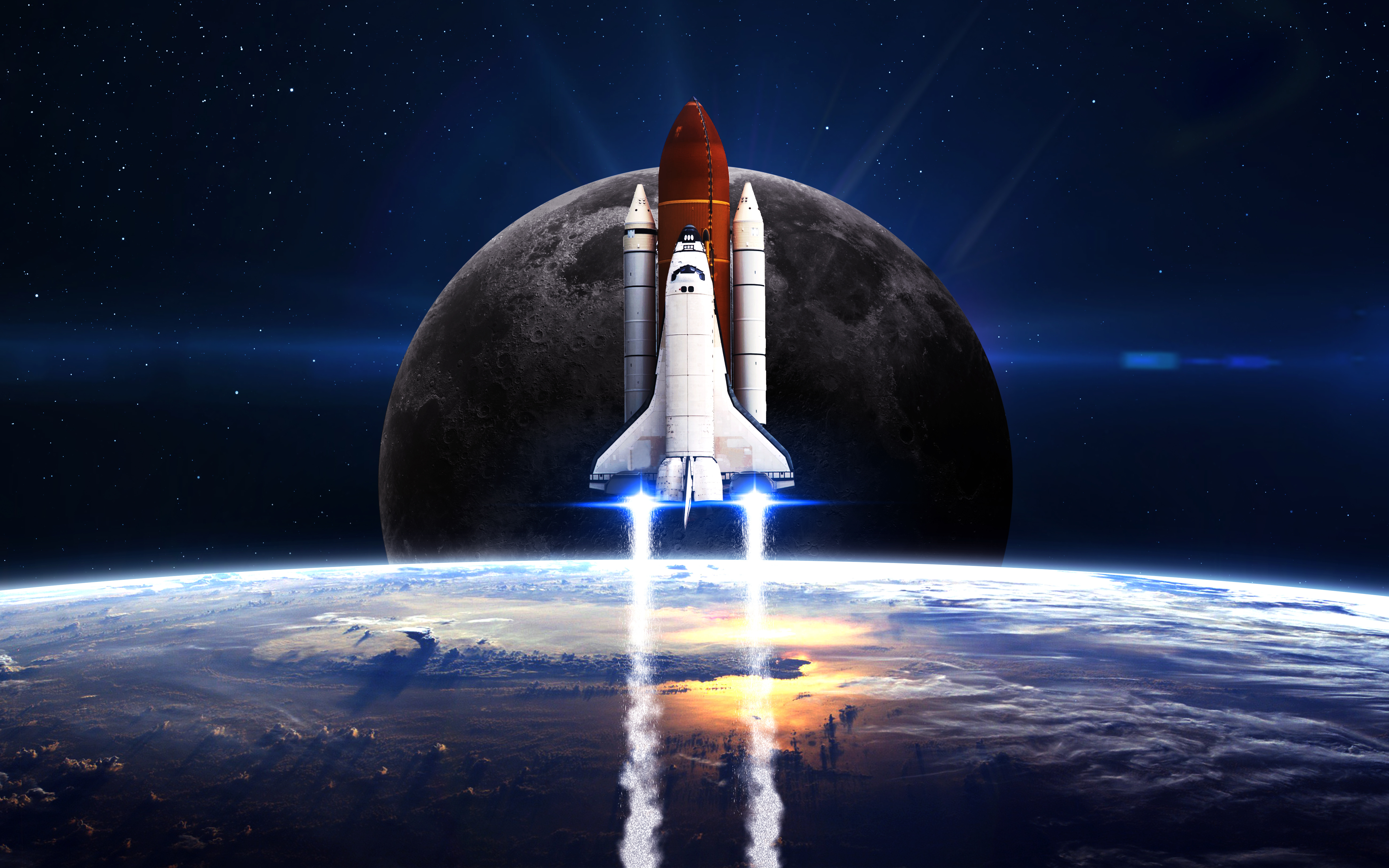 Moon Sci Fi Space Space Shuttle 5200x3250