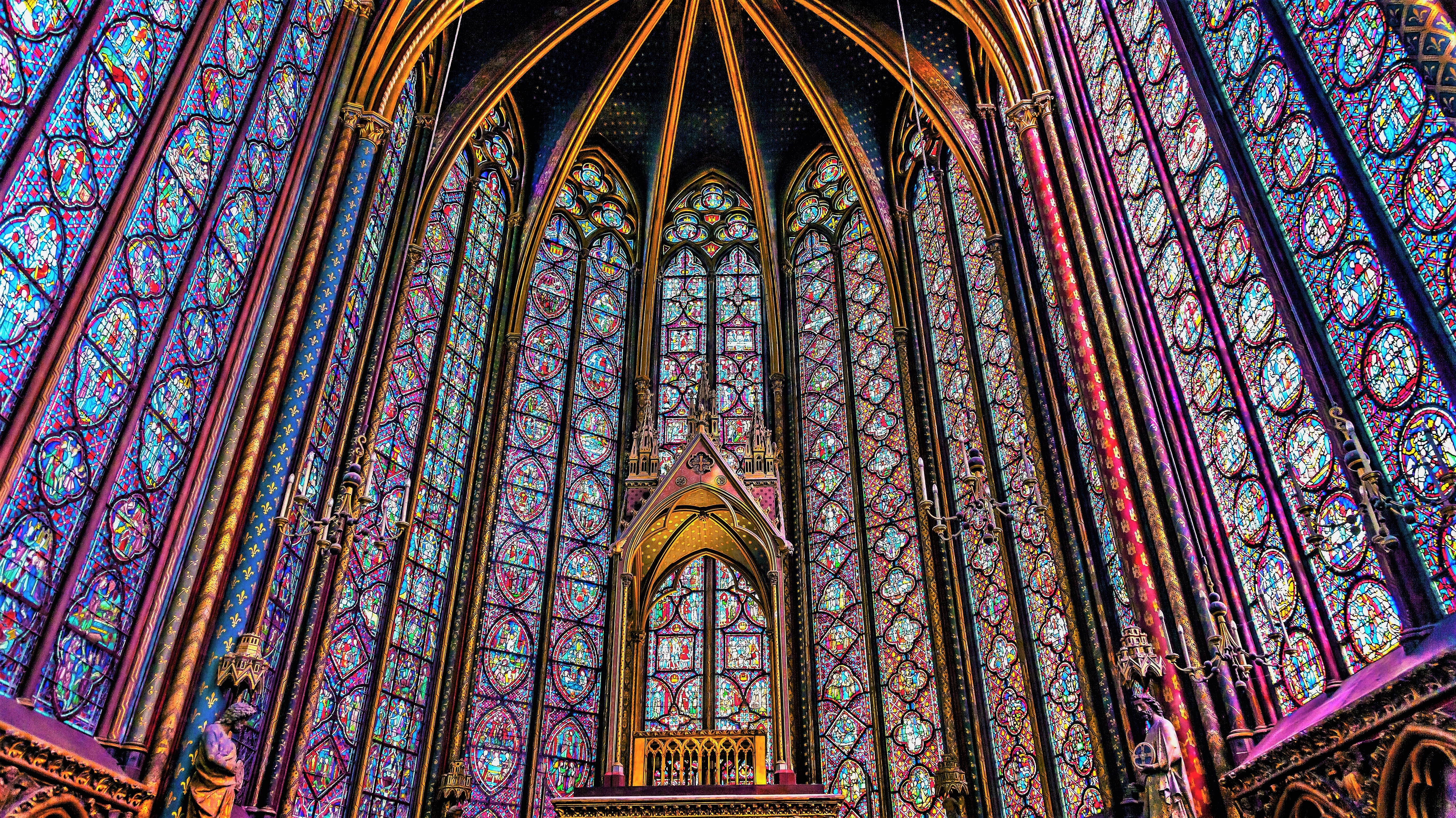Cathedral Church Colorful Stained Glass 5494x3090