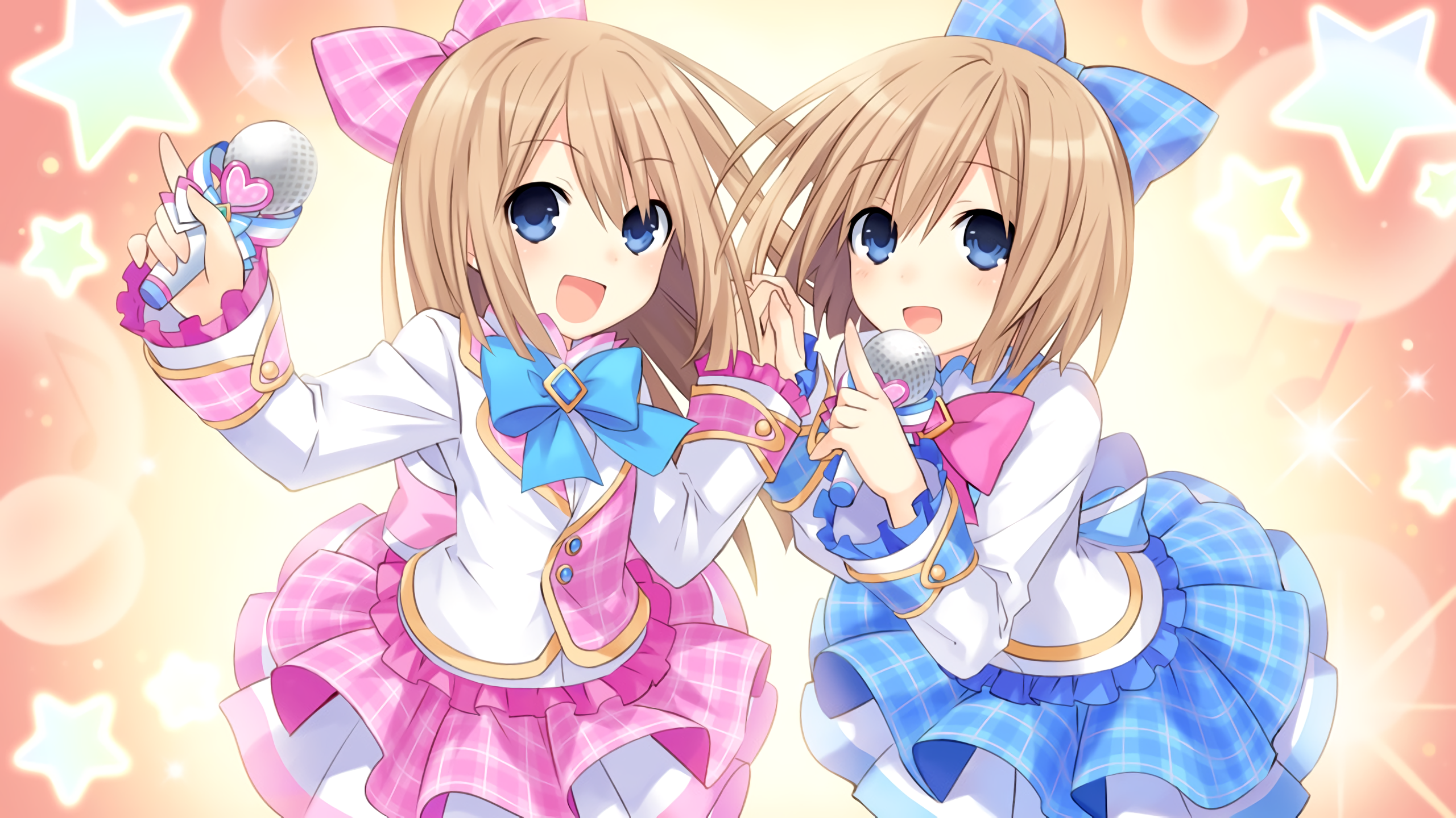 Anime Blue Dress Blue Eyes Hair Hair Dress Hyperdimension Neptunia Victory Pink Dress Ram Hyperdimen 2560x1440