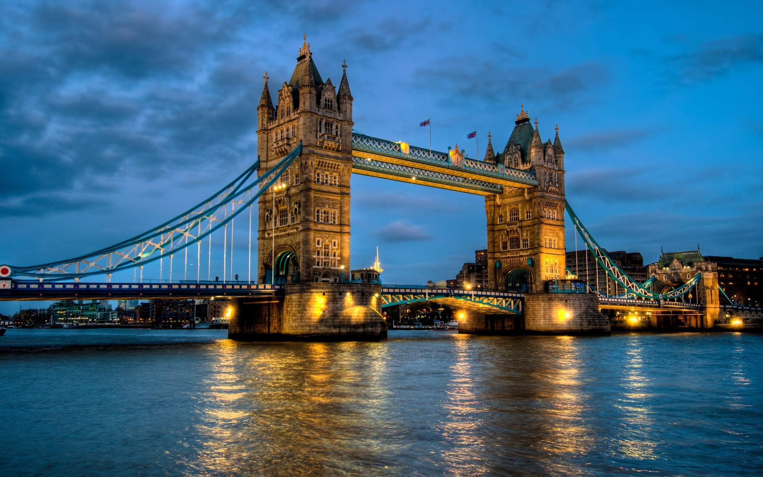 Bridge Dusk England London Man Made Tower Bridge 2560x1600