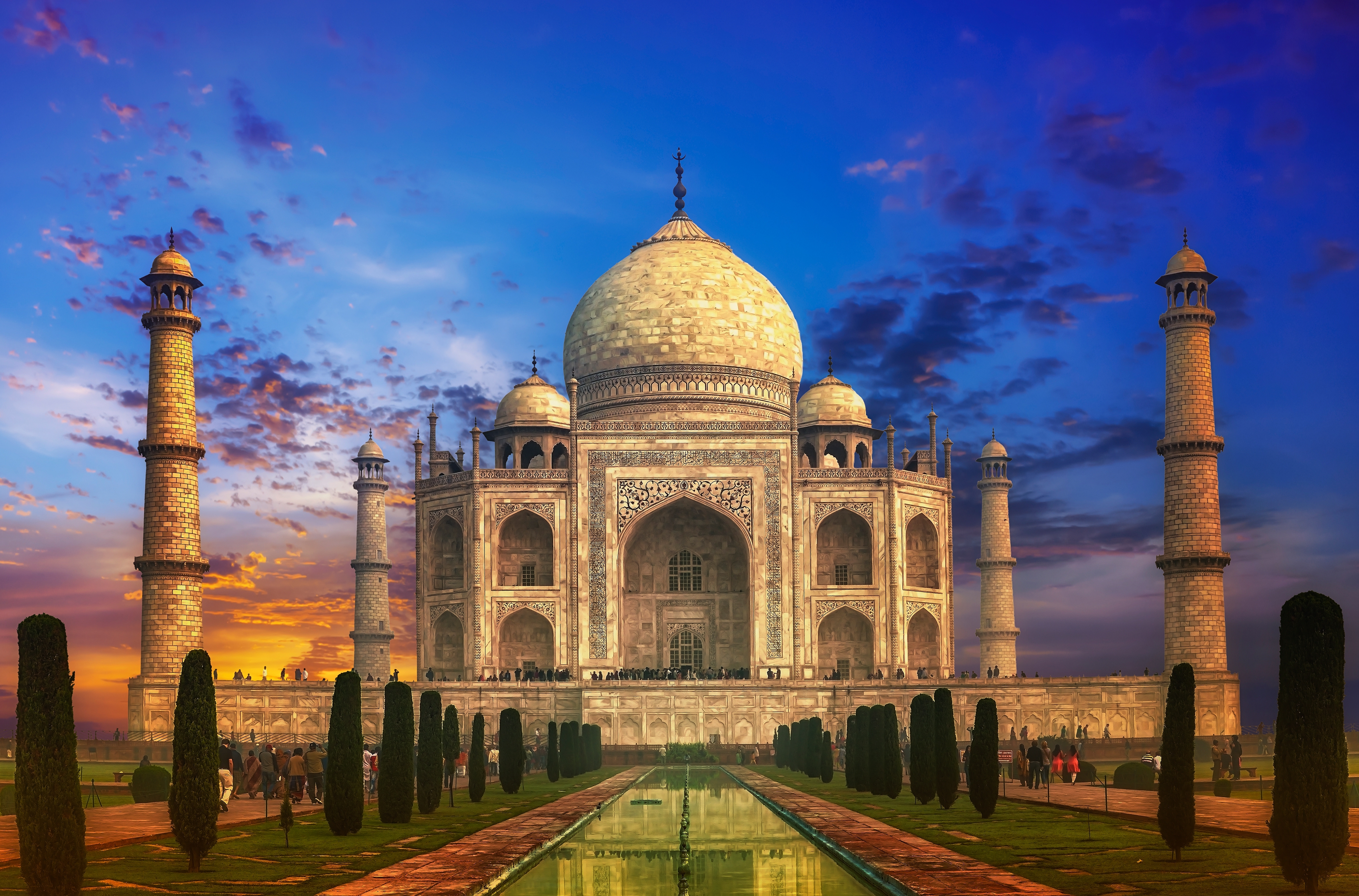Agra Dome India Mausoleum Sunset Taj Mahal Uttar Pradesh 4700x3100