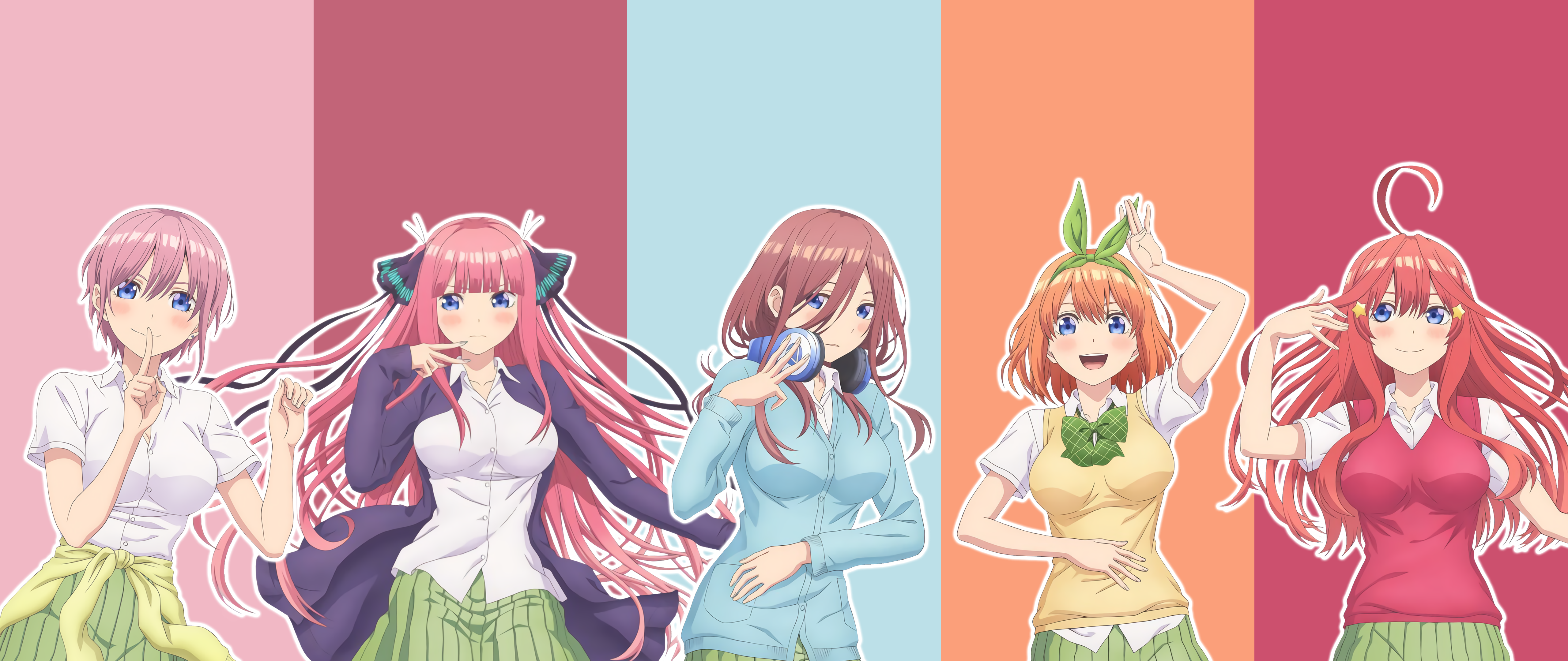 5 Toubun No Hanayome Ichika Nakano Itsuki Nakano Miku Nakano Nino Nakano Yotsuba Nakano 5120x2160