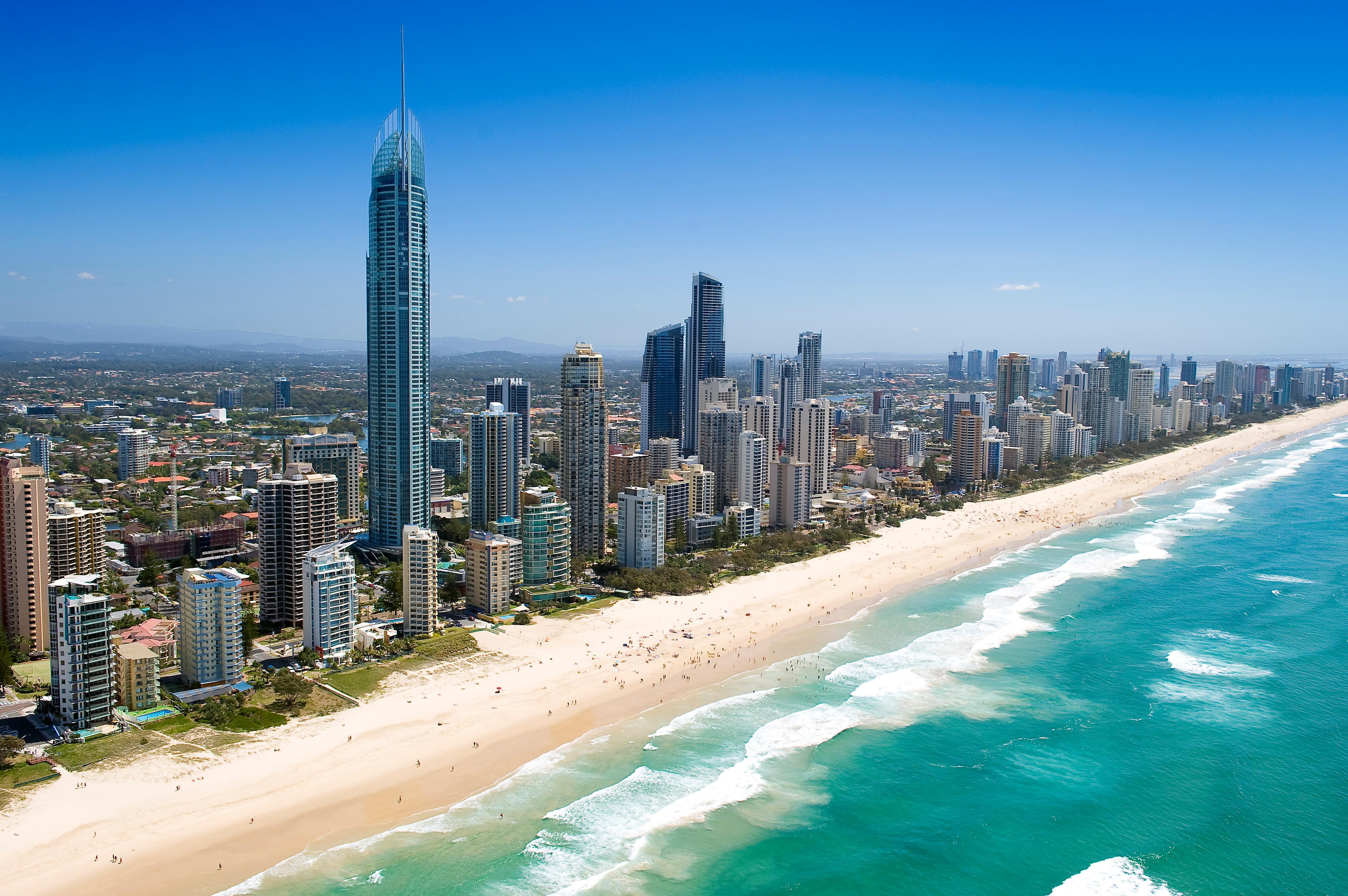Australia Beach Cityscape Gold Coast Queensland Skyscraper Surfers Paradise 3958x2633