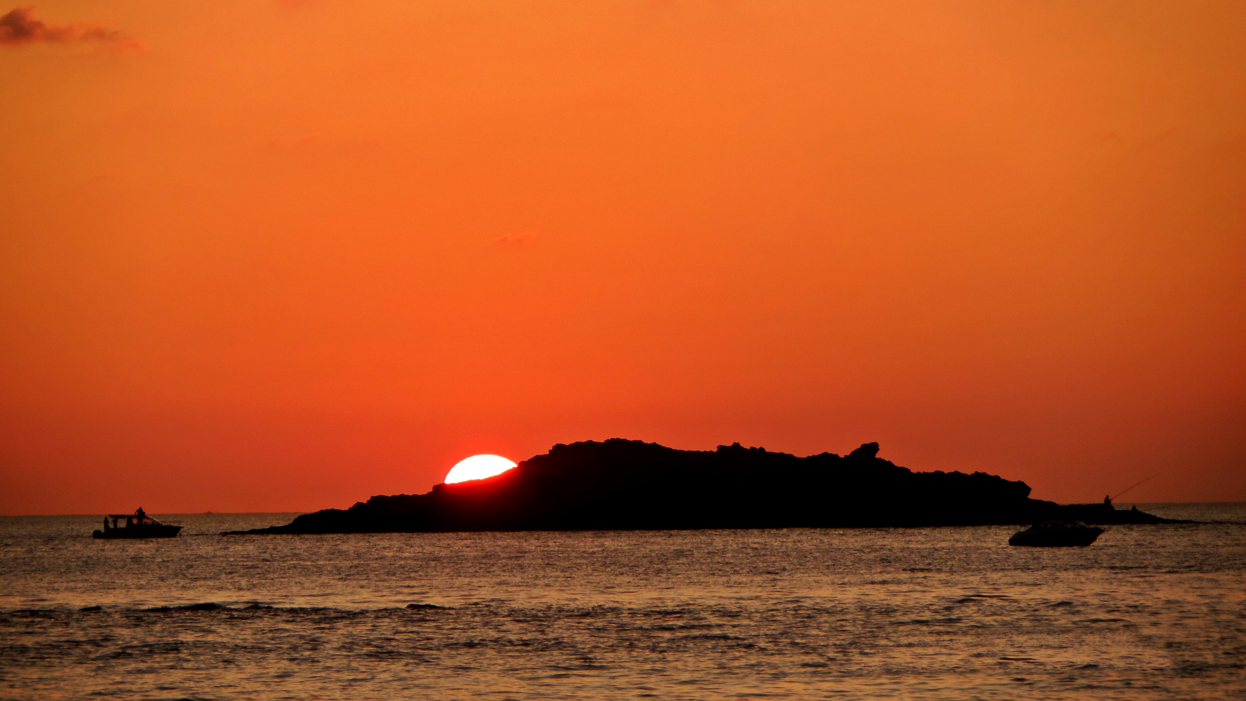 Africa Algeria Fishing Mediterranean Rock Sea Sky Sunset 4320x2432