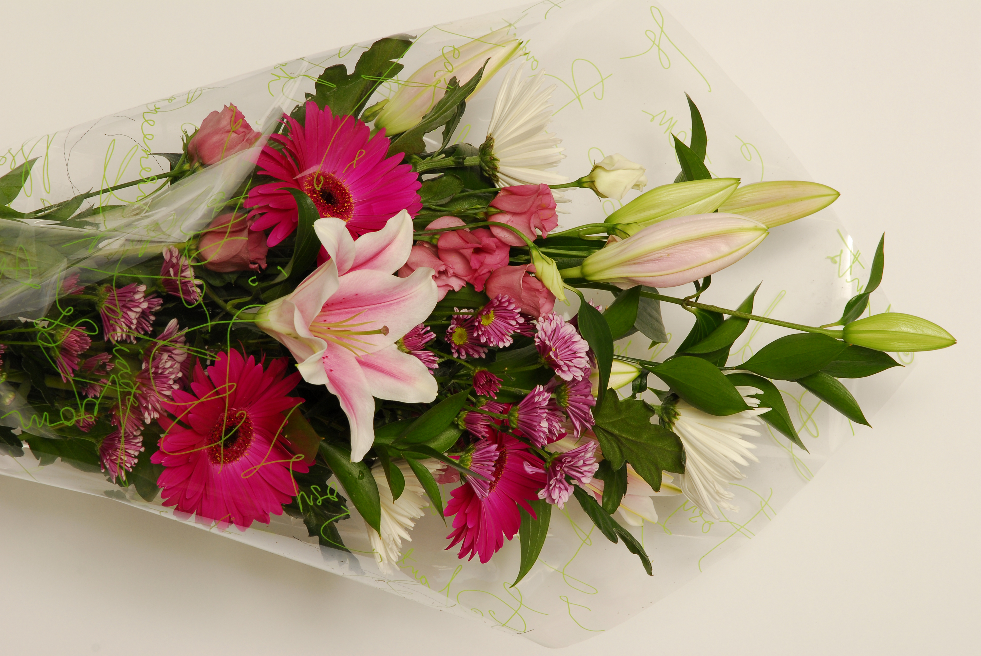Bouquet Flower Gerbera Lily Pink Flower 3350x2240