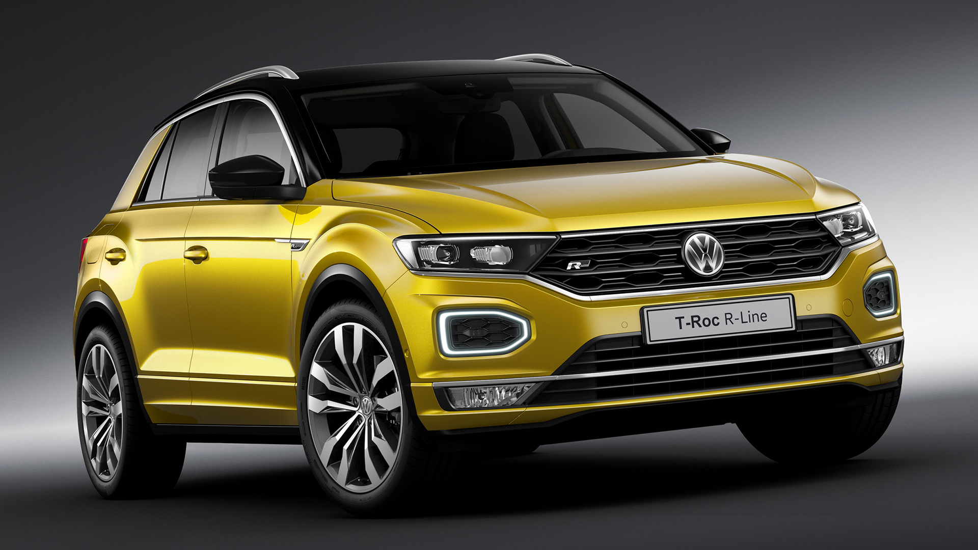 Car Suv Volkswagen T Roc Yellow Car 1920x1080