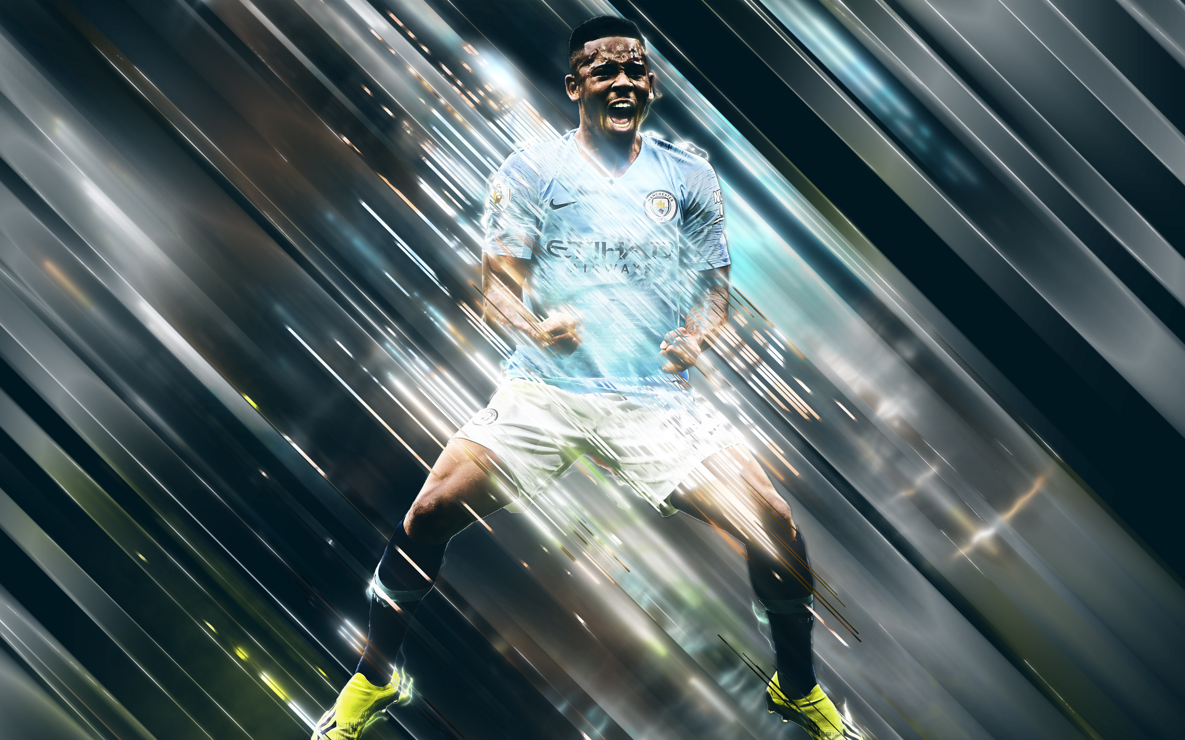 Brazilian Gabriel Jesus Manchester City F C Soccer 3840x2400