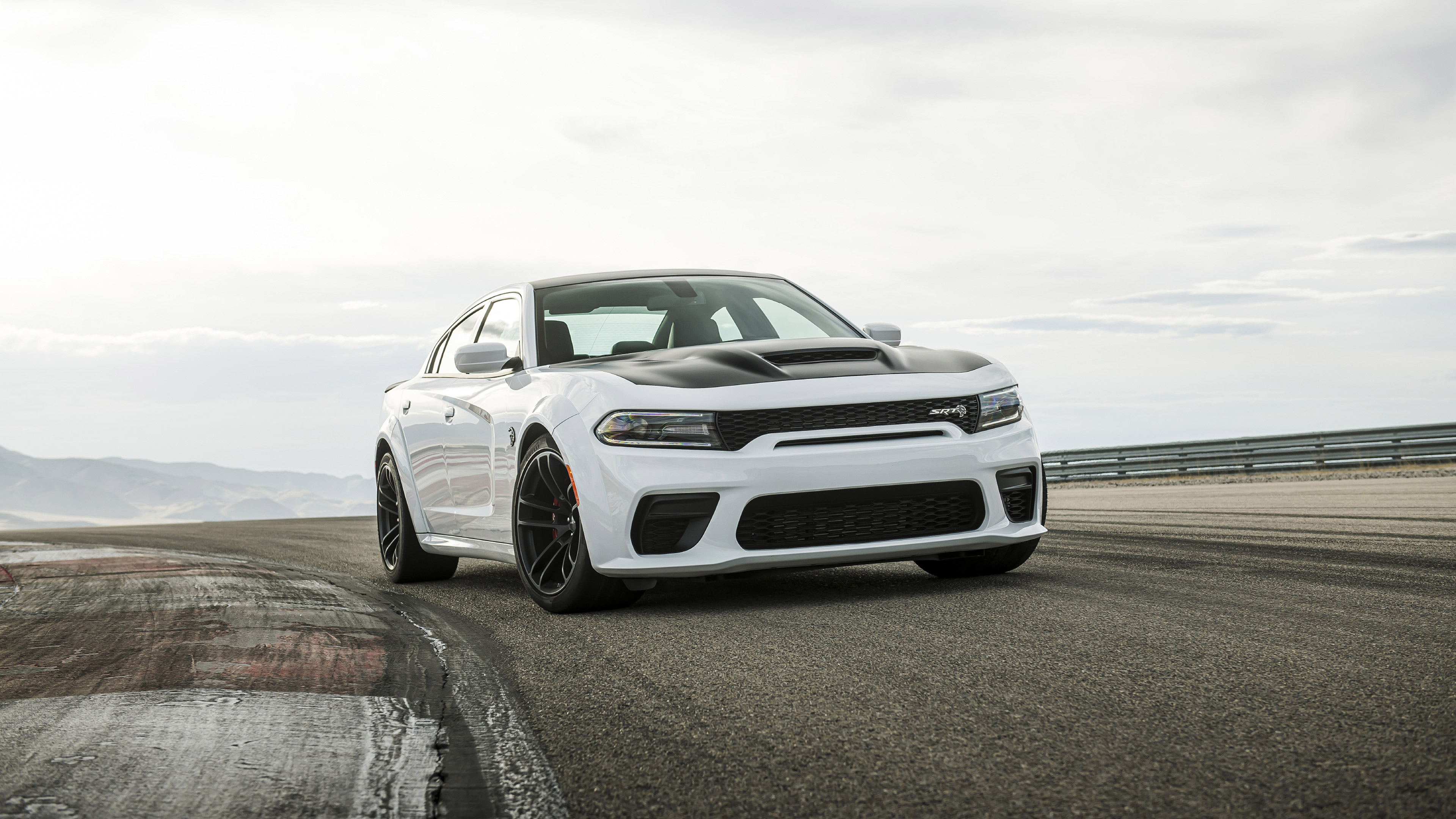 Car Coupe Dodge Charger Srt Hellcat Redeye Muscle Car White Car 3840x2160