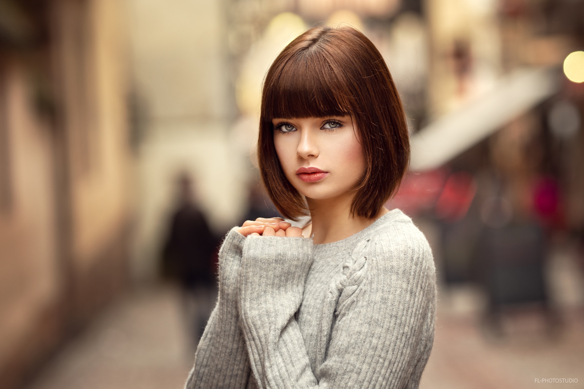 Brunette Depth Of Field French Girl Marie Grippon Model Short Hair 2048x1366