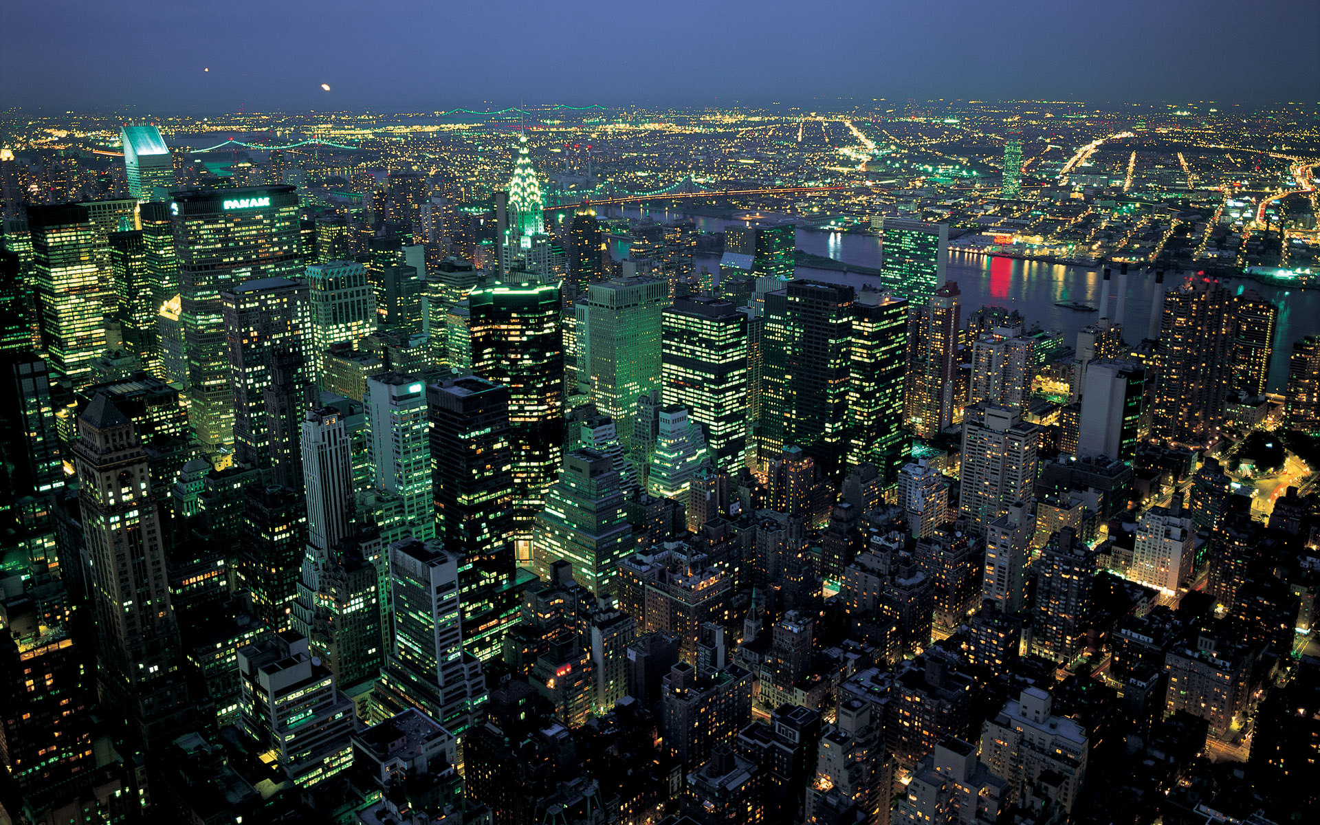 Building Cityscape Light Manhattan New York Night 1920x1200