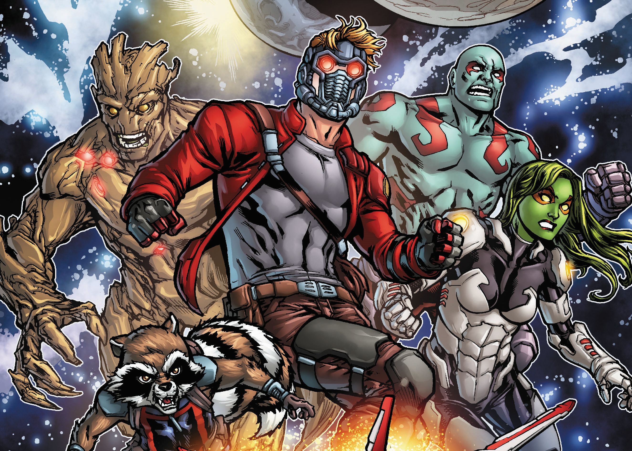 Drax The Destroyer Gamora Groot Guardians Of The Galaxy Rocket Raccoon Star Lord 2650x1892
