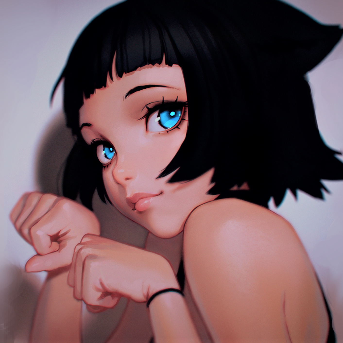 Blue Eyes Ilya Kuvshinov Anime 1412x1412