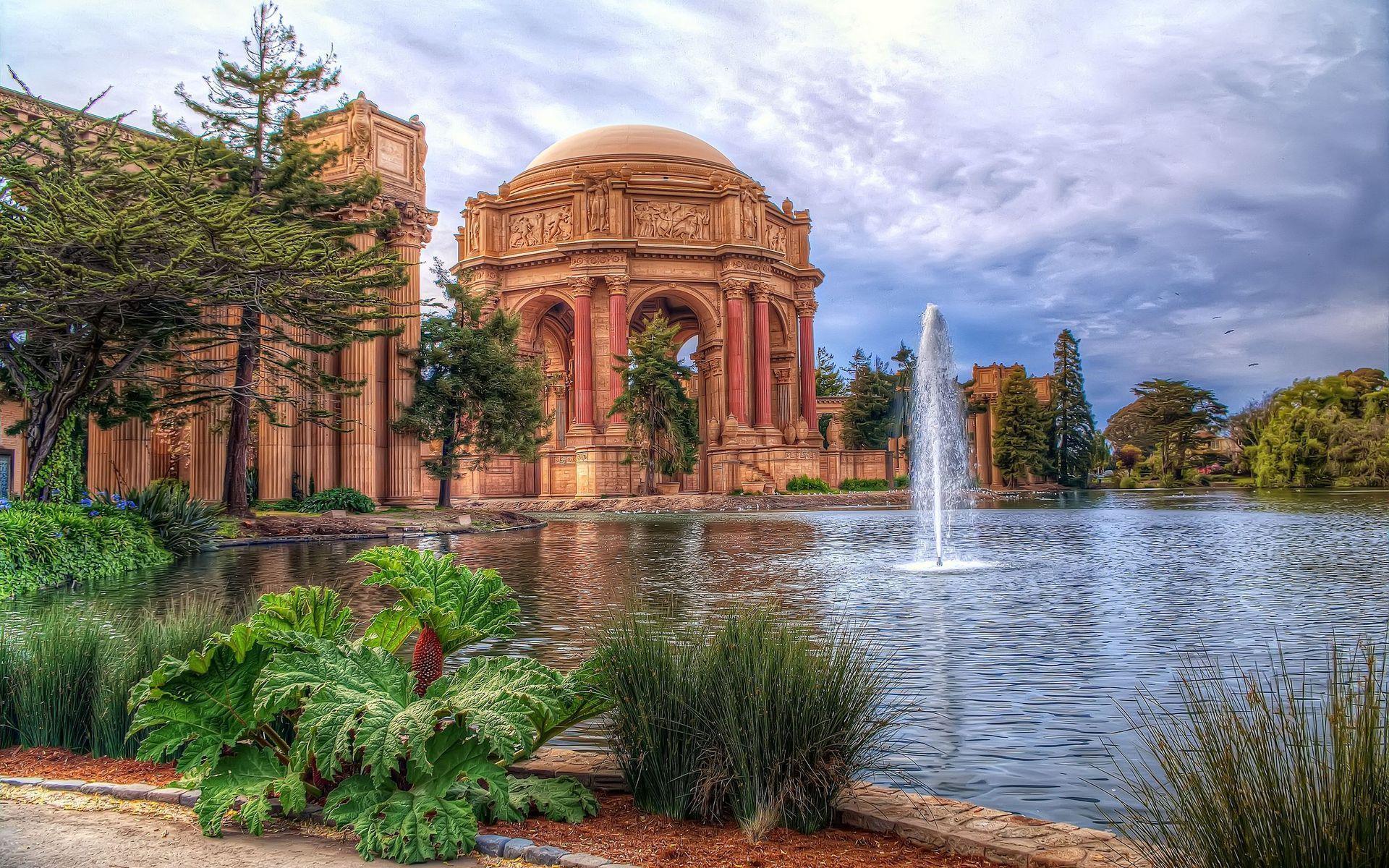 Architecture Building Fountain Pond Religious Temple 1920x1200