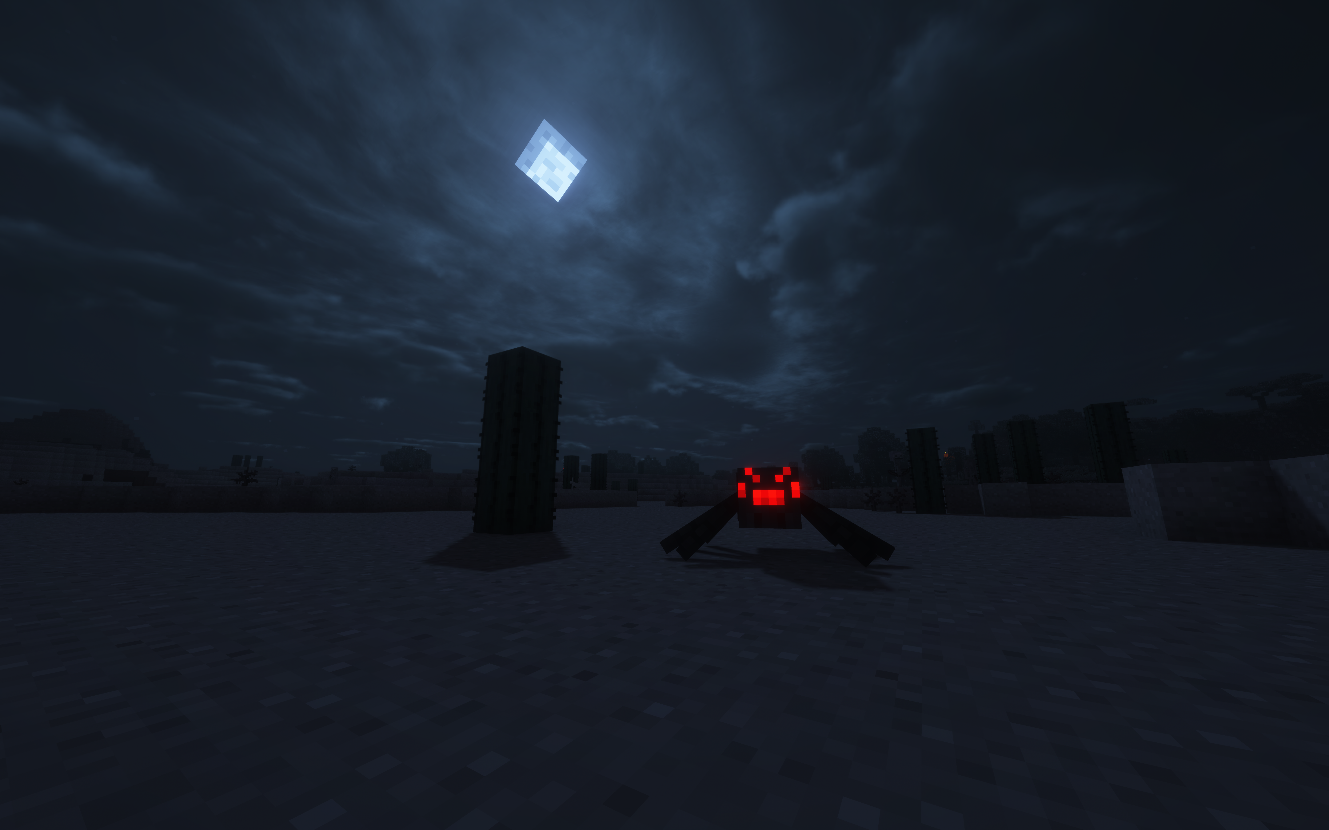 Minecraft Night Spider 4320x2700