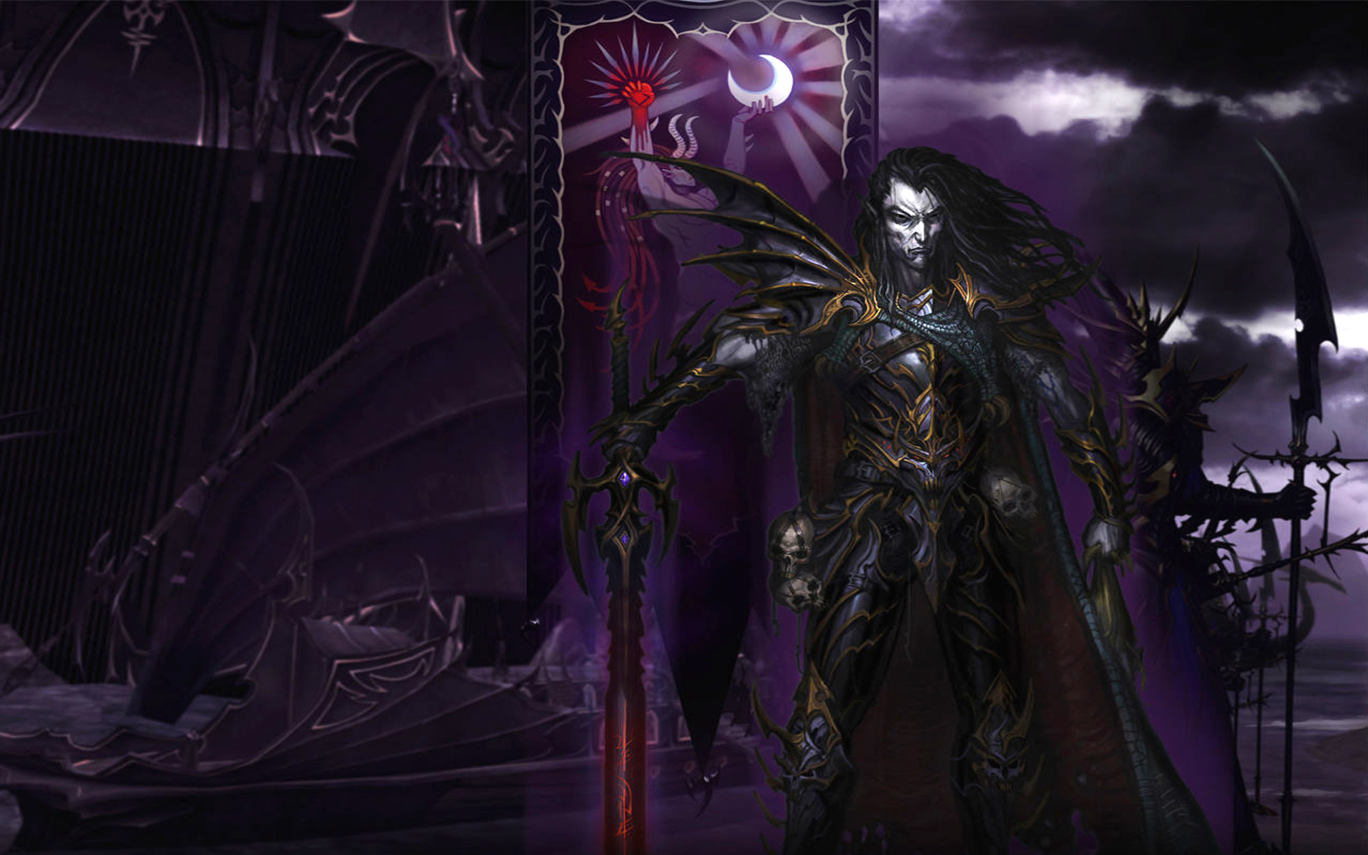 Dark Game Malus Darkblade Skull Sorcerer Video Game Warhammer Warrior Weapon 1920x1200