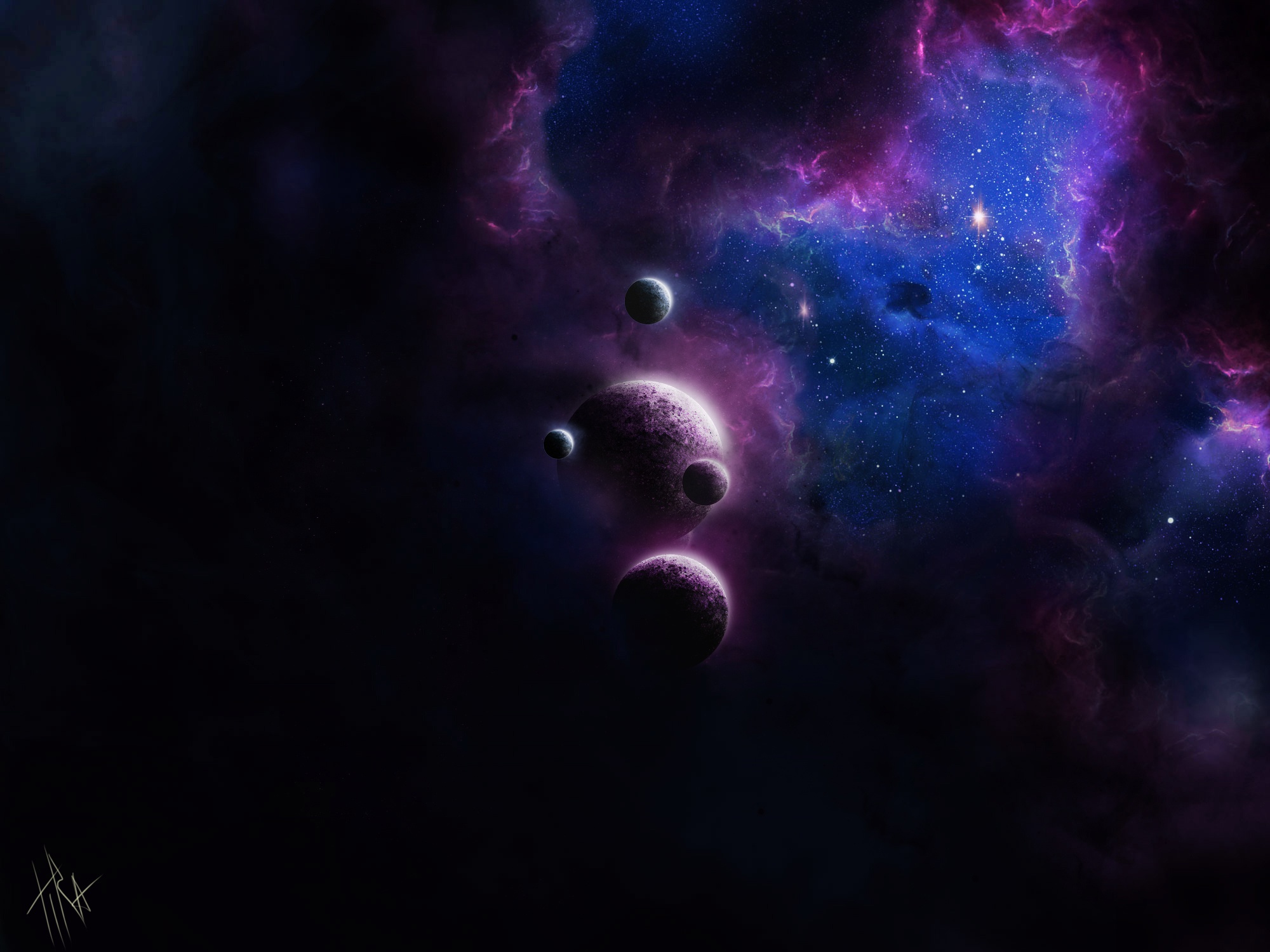 Nebula Planet Space Stars 2000x1500