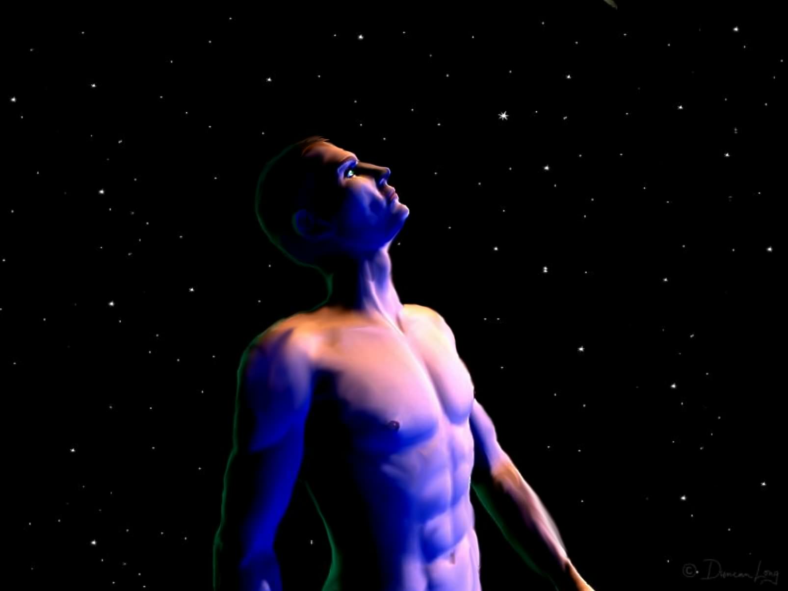 3d Abstract Cgi Digital Art Man Psychedelic Sci Fi Space Star Stars Trippy 1606x1205