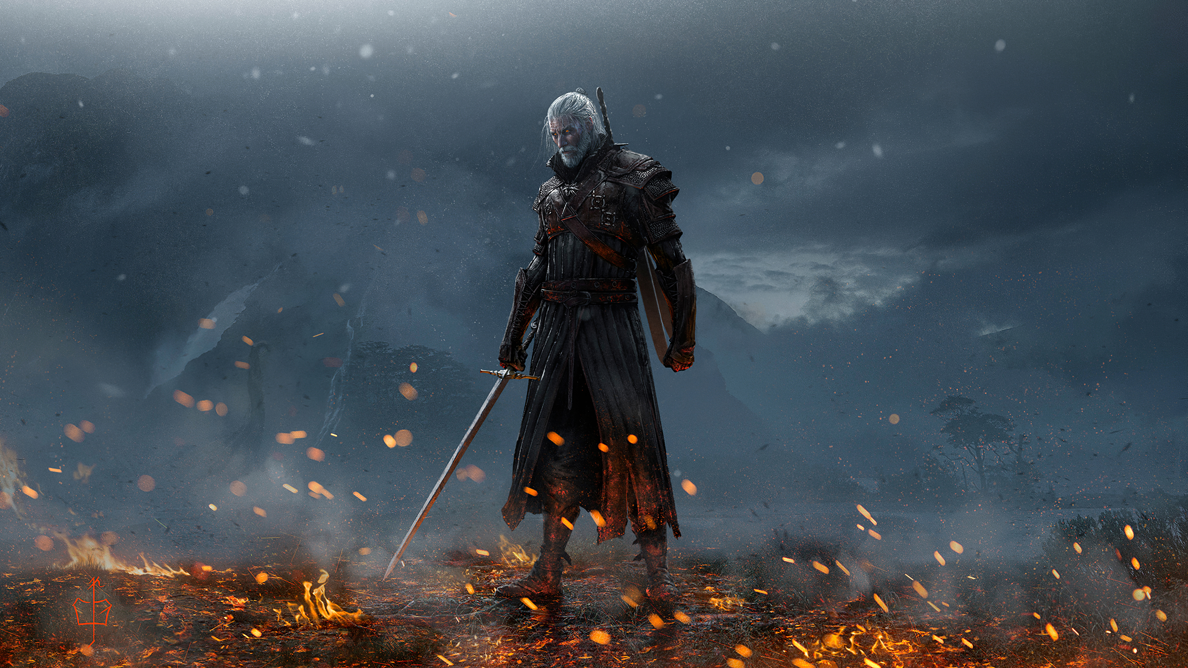 The White Wolf The Witcher The Witcher 3 Wild Hunt Video Games Video Game Characters Video Game Art  3840x2160