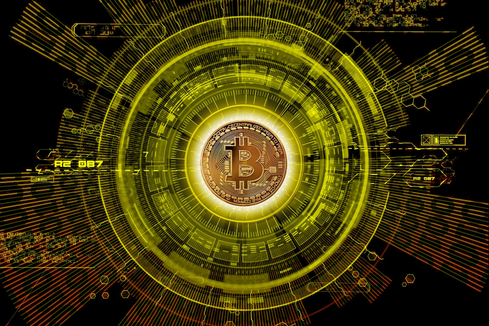 Bitcoin Coin Cryptocurrency Digital Art Money 1920x1280