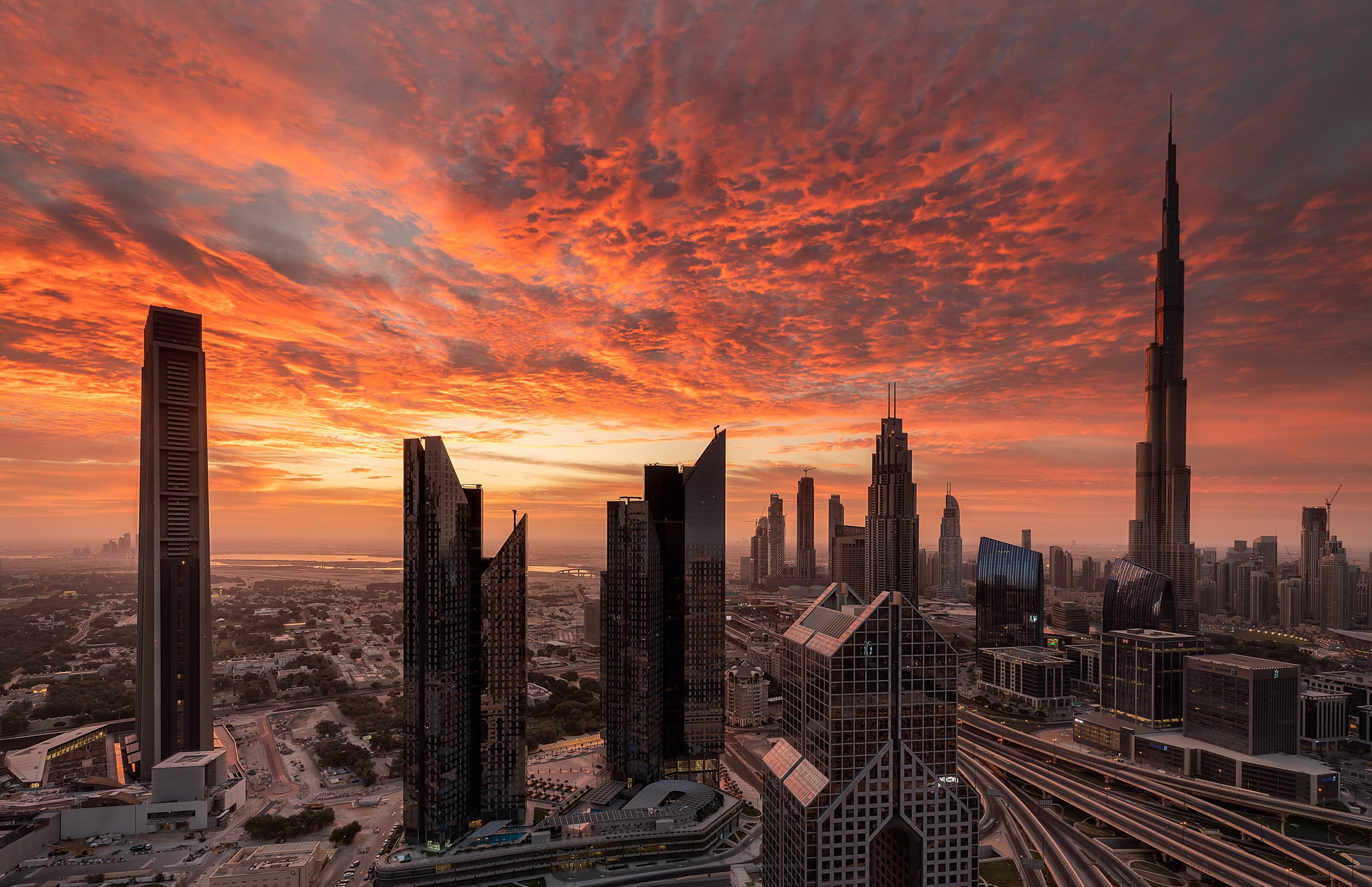 Building City Cityscape Dubai Skyscraper Sunset 2047x1323