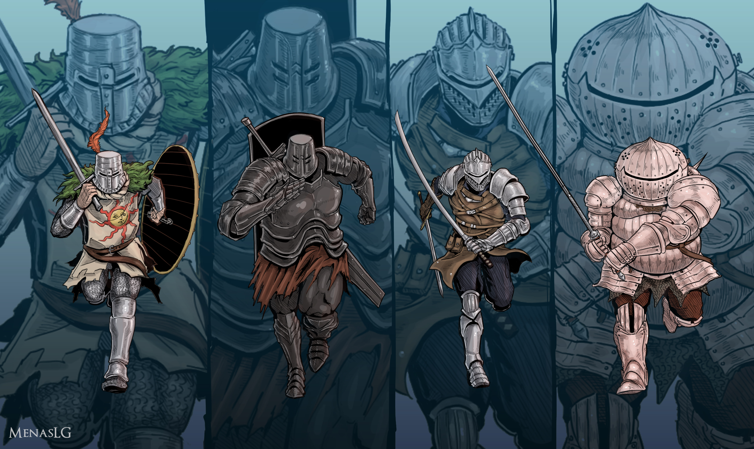 Black Iron Tarkus Dark Souls Oscar Of Astora Seigmeyer Of Catarina Solaire Of Astora 2600x1548