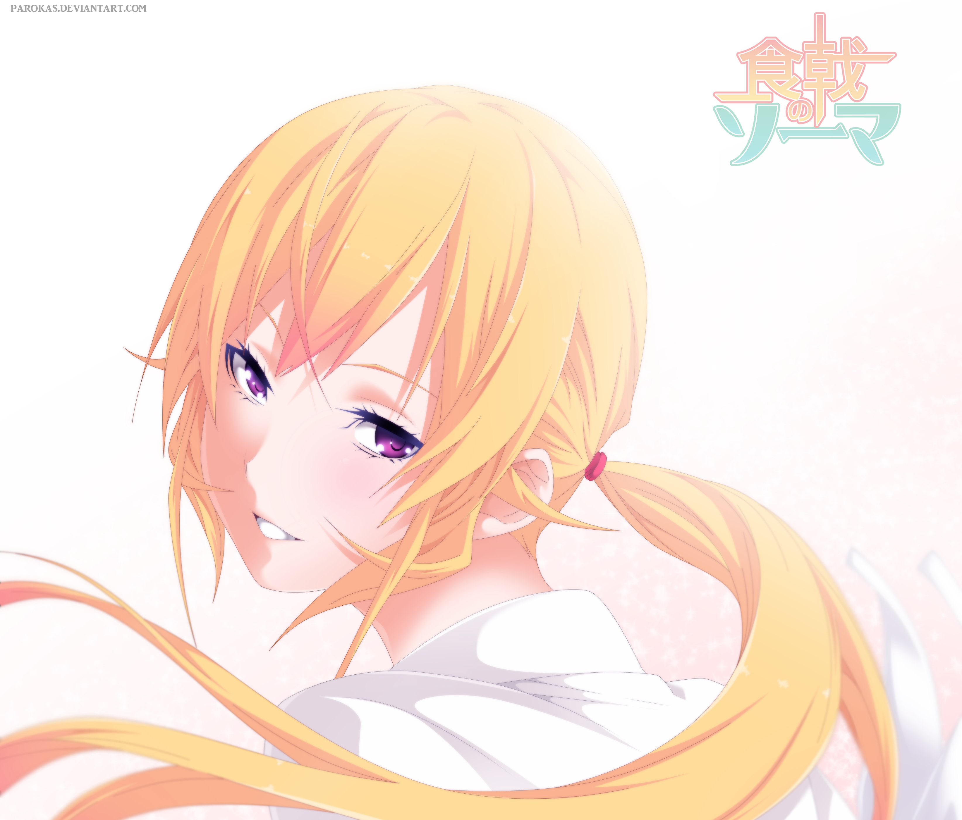 Blonde Erina Nakiri Girl Purple Eyes 3288x2804