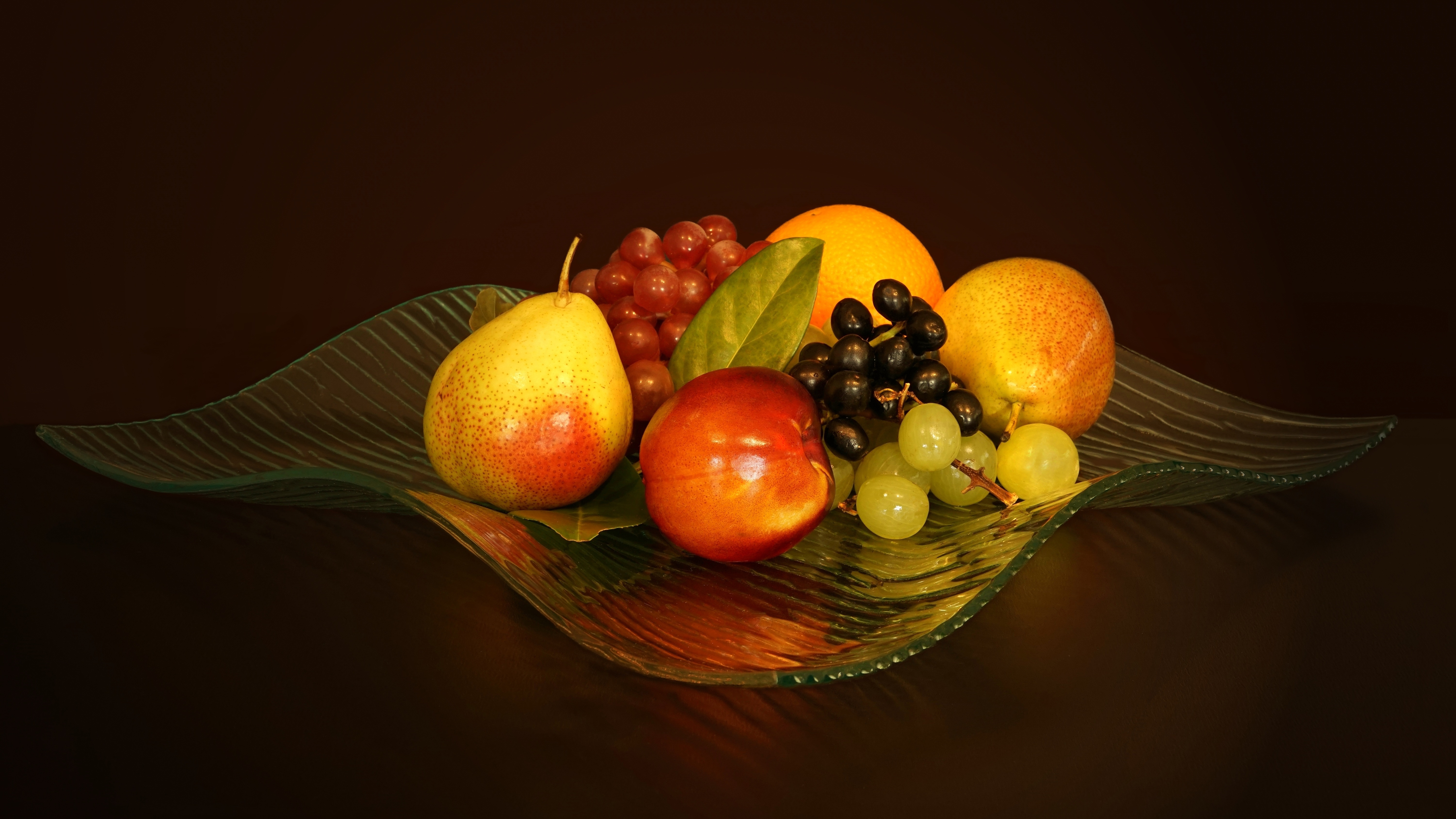 Fruit Grapes Pear Still Life 6005x3378