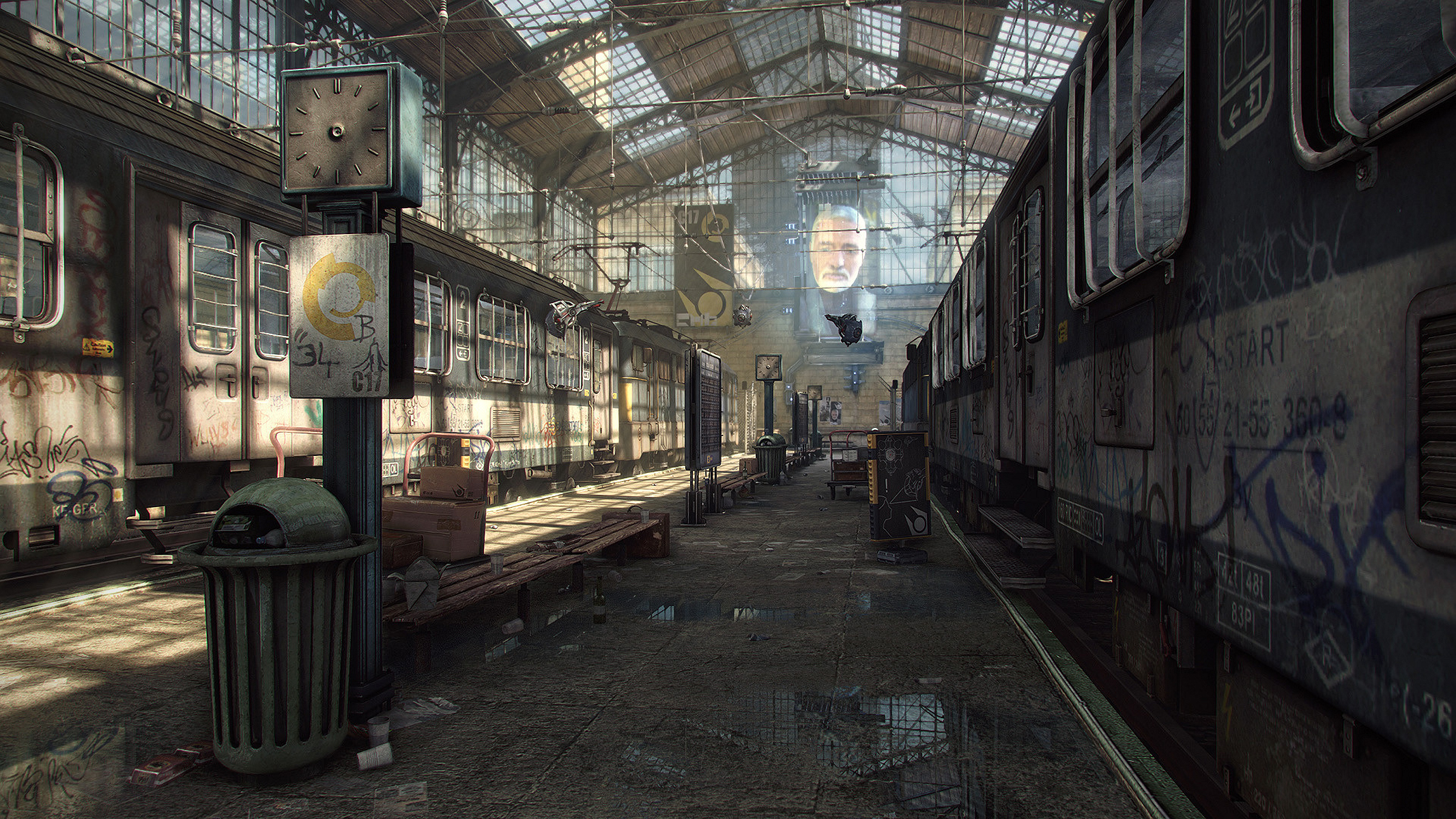 Half Life 2 Train Station 2133x1200