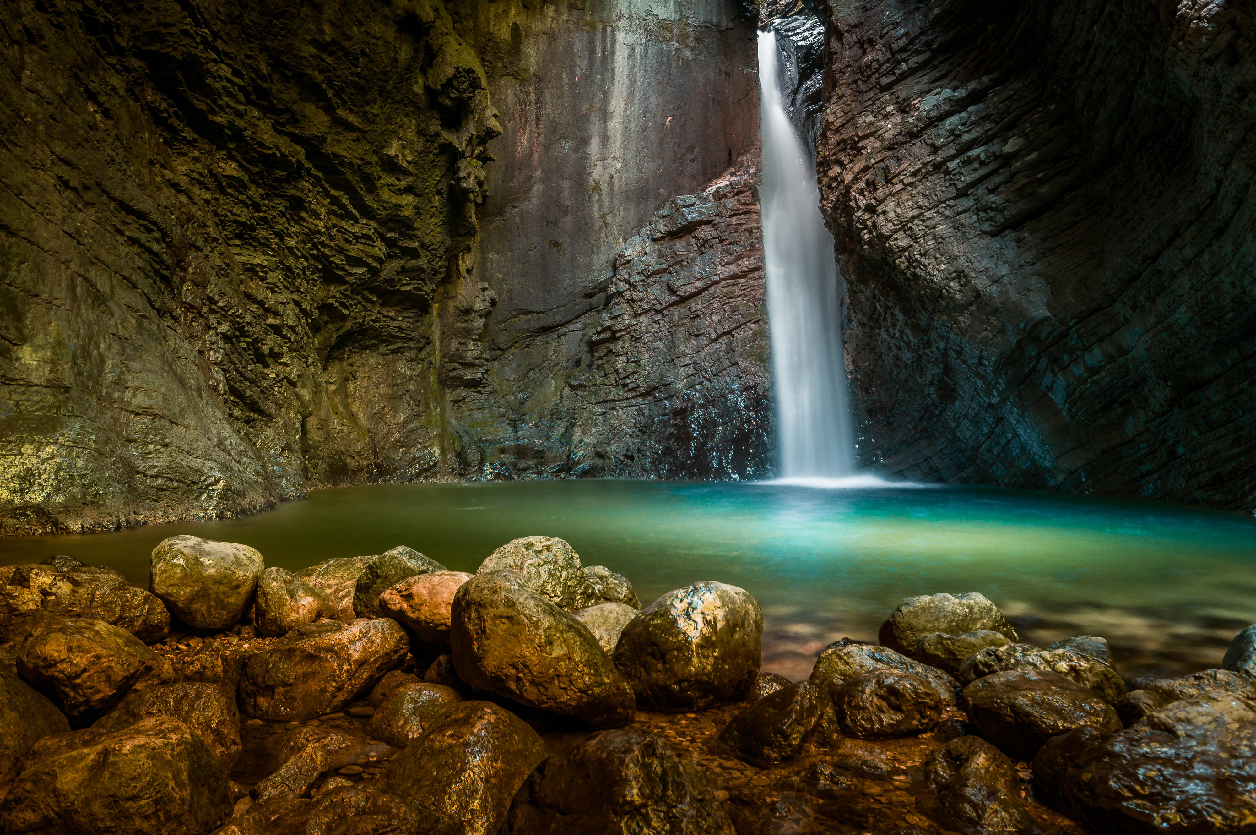 Nature Rock Slovenia Waterfall 4000x2658