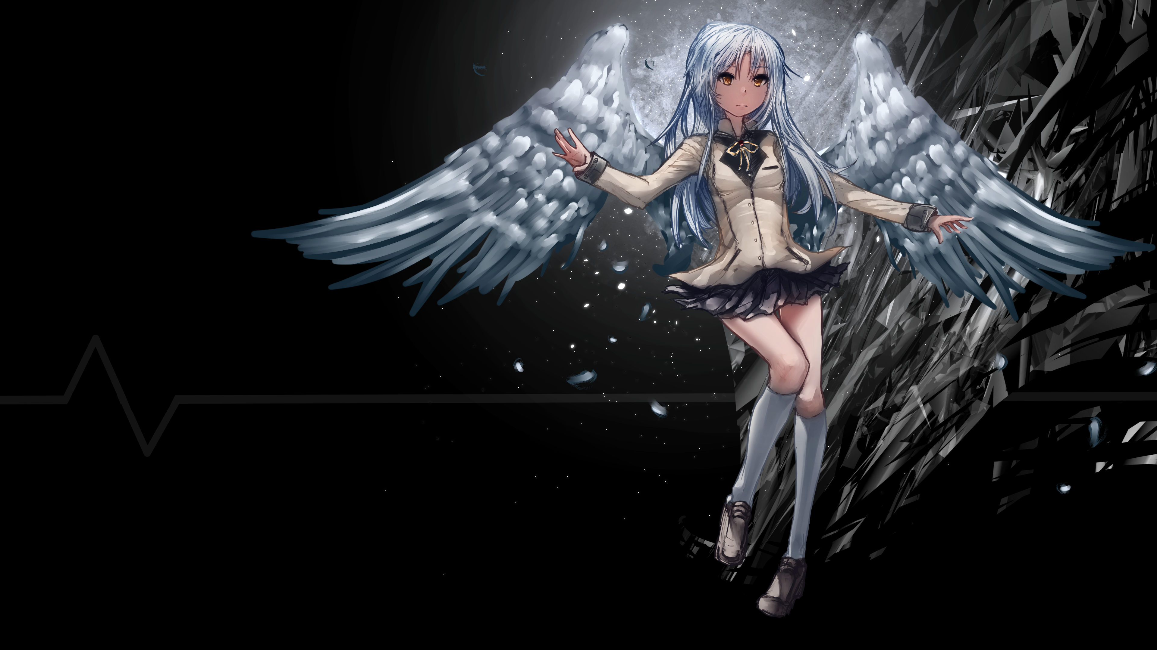 Angel Girl Kanade Tachibana Wings 3840x2160