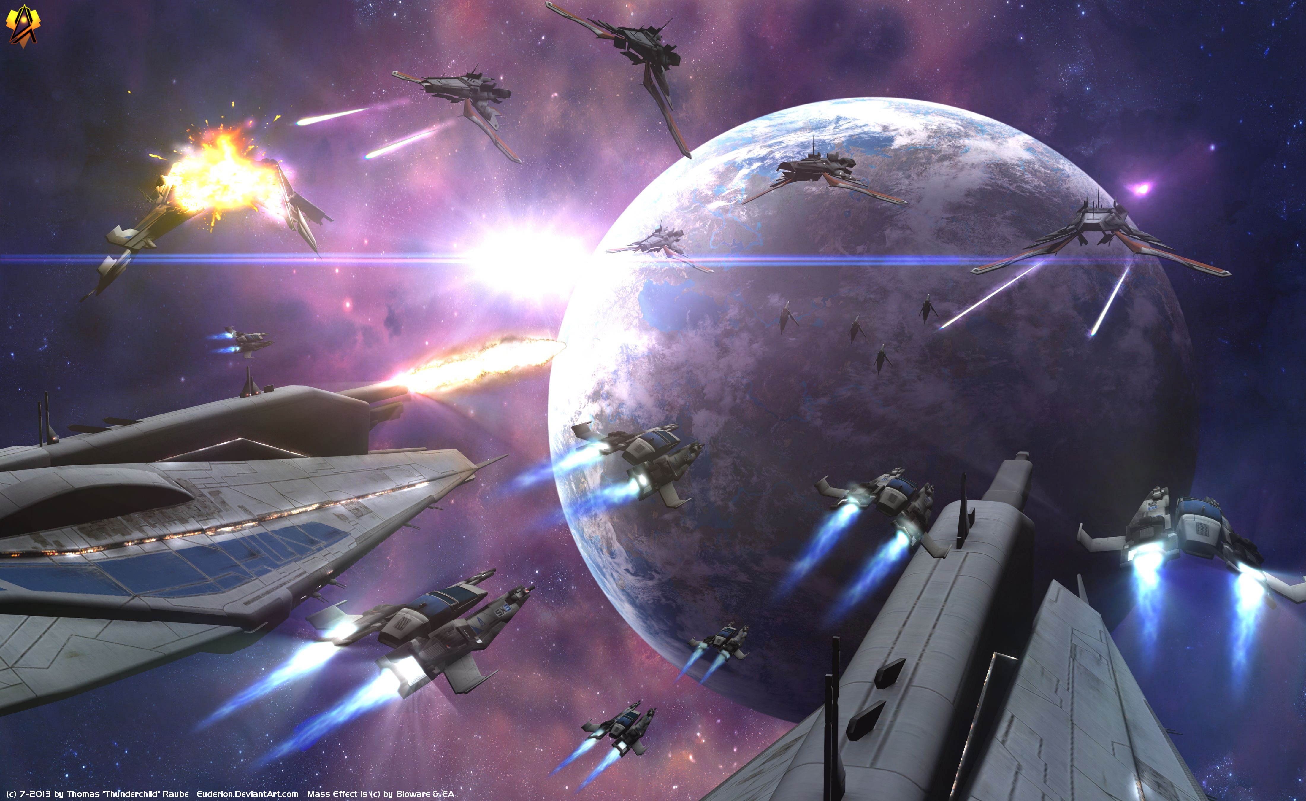 Battle Mass Effect Sci Fi Spaceship Turian 4400x2700