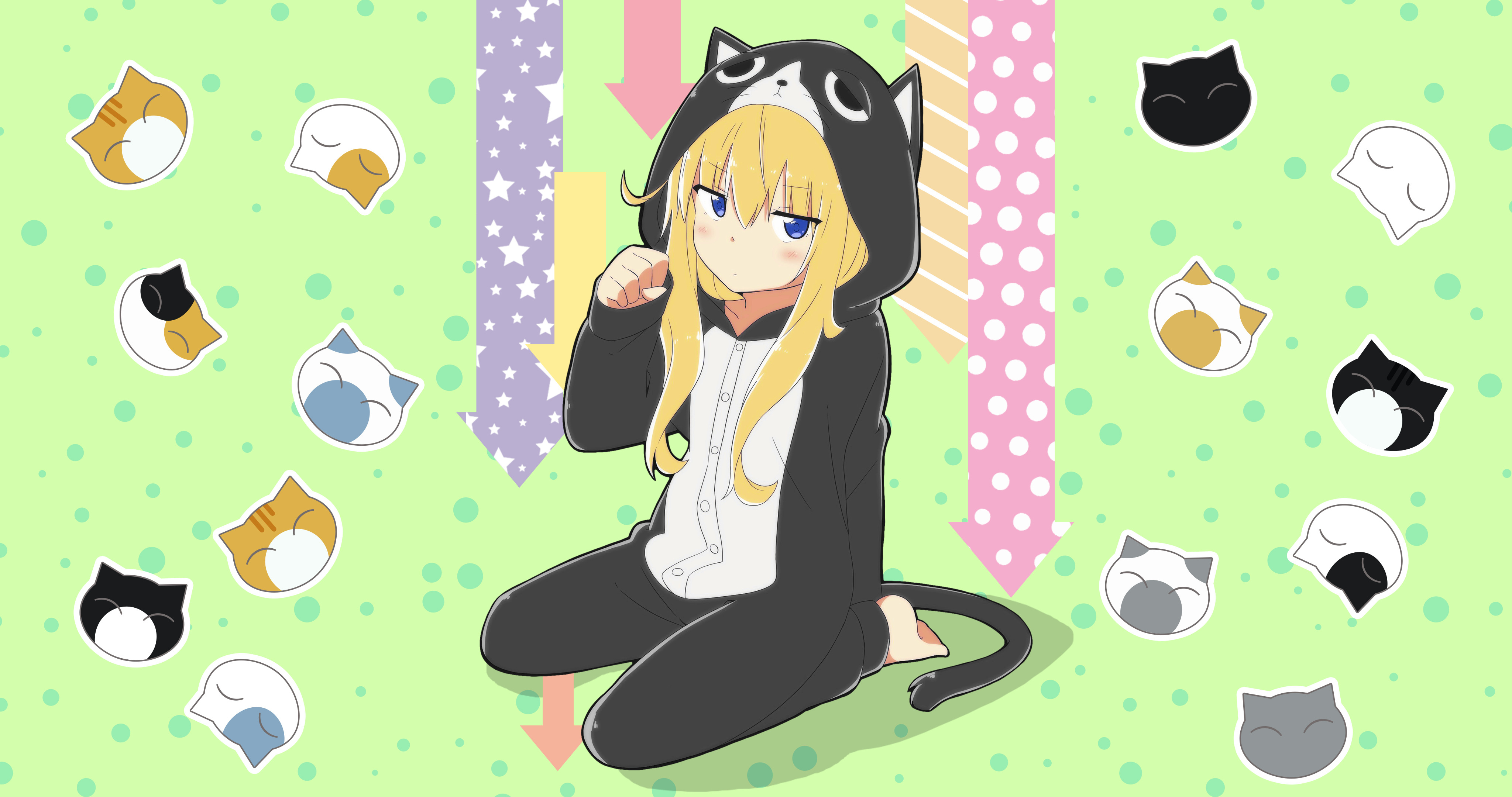 Gabriel Dropout Gabriel White Tenma Neko Ears Yellow Hair Long Hair 4096x2160