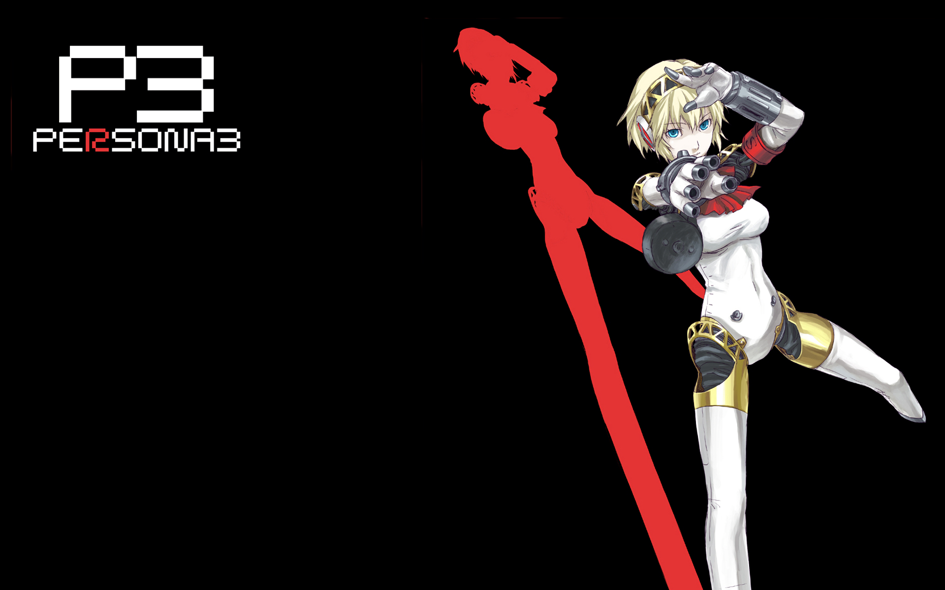 Aigis Persona Blonde Blue Eyes Machine Gun Persona Persona 3 Robot 1920x1200